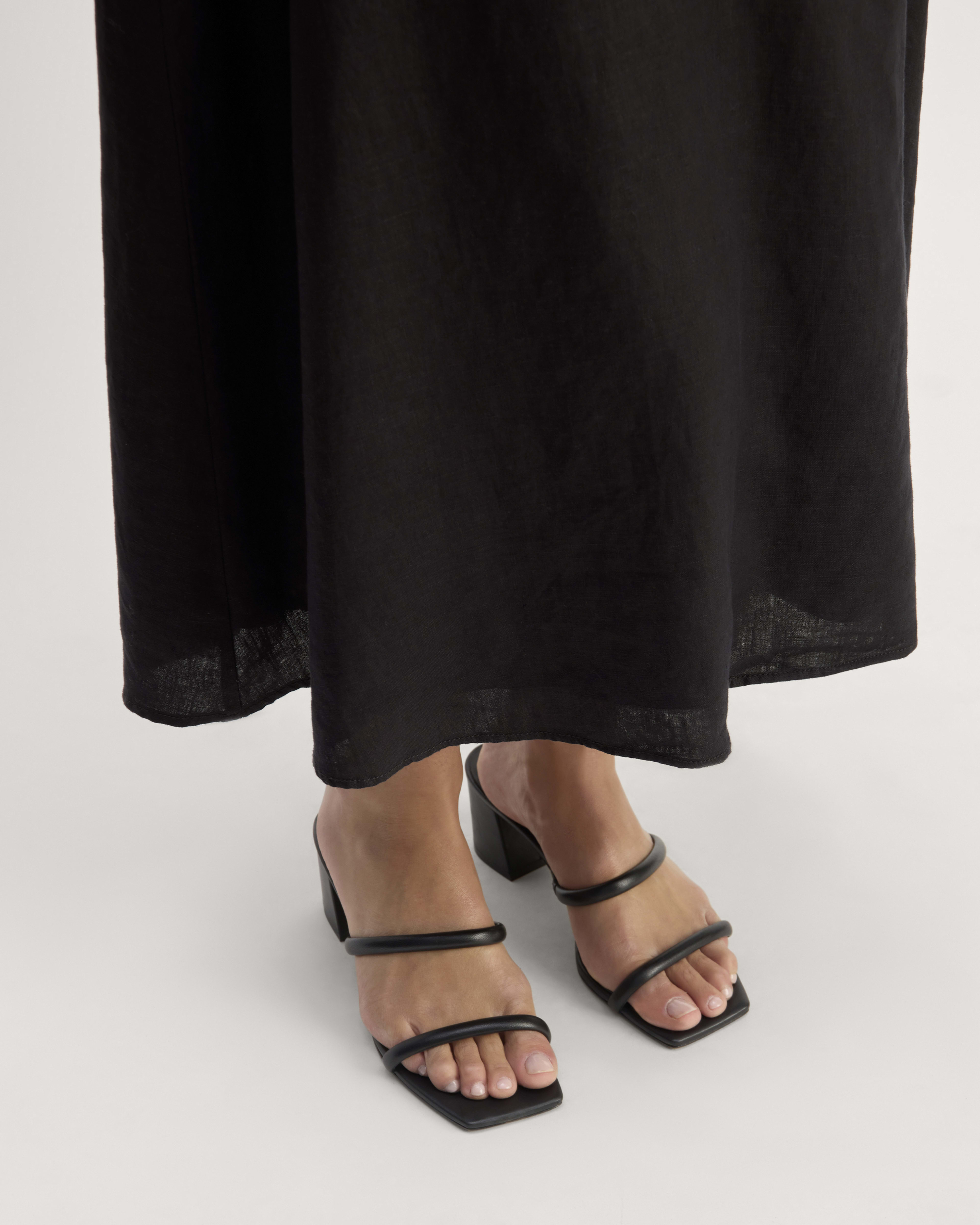 Cotton & Linen Halter A Line Long Dress