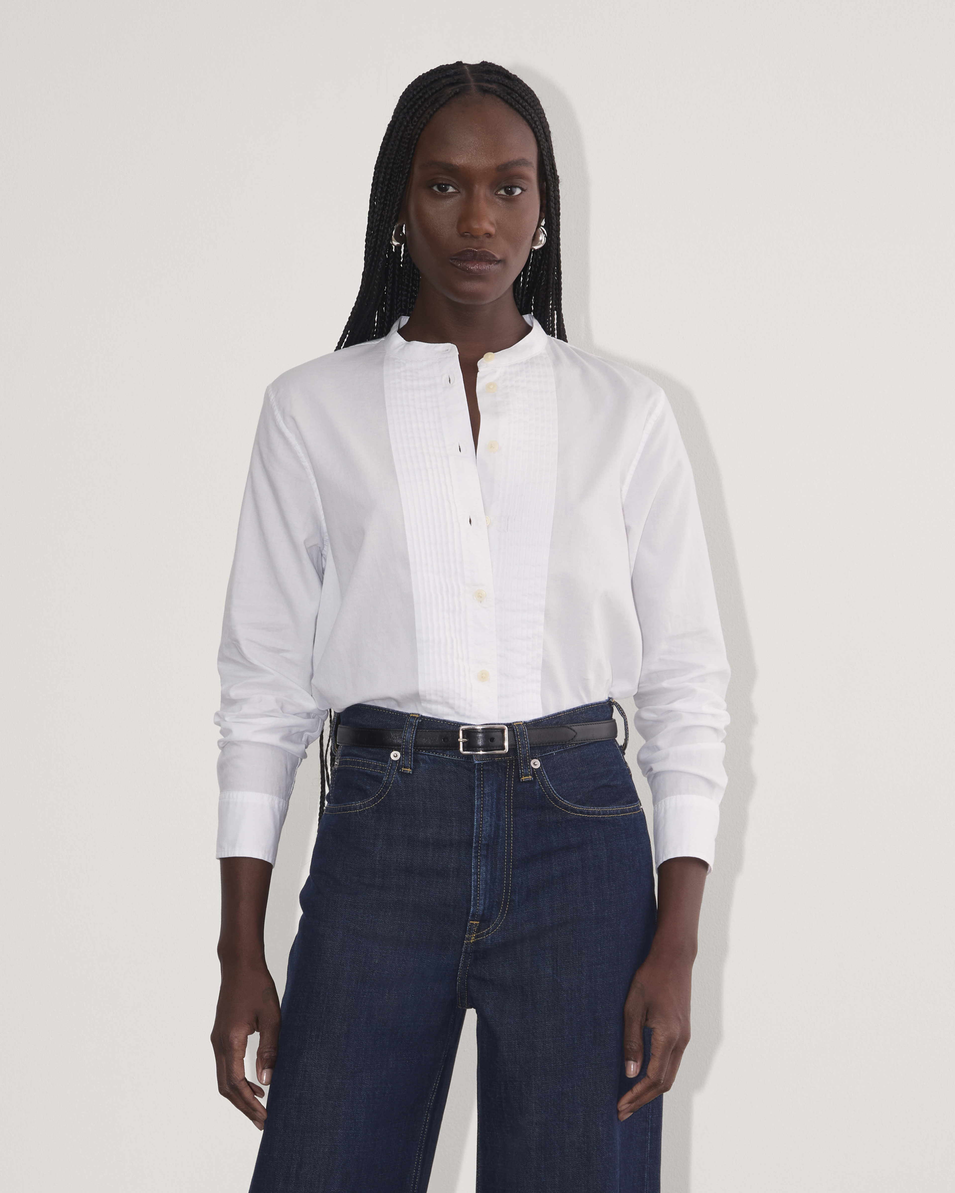 The Tuxedo Shirt in Silky Cotton White Everlane