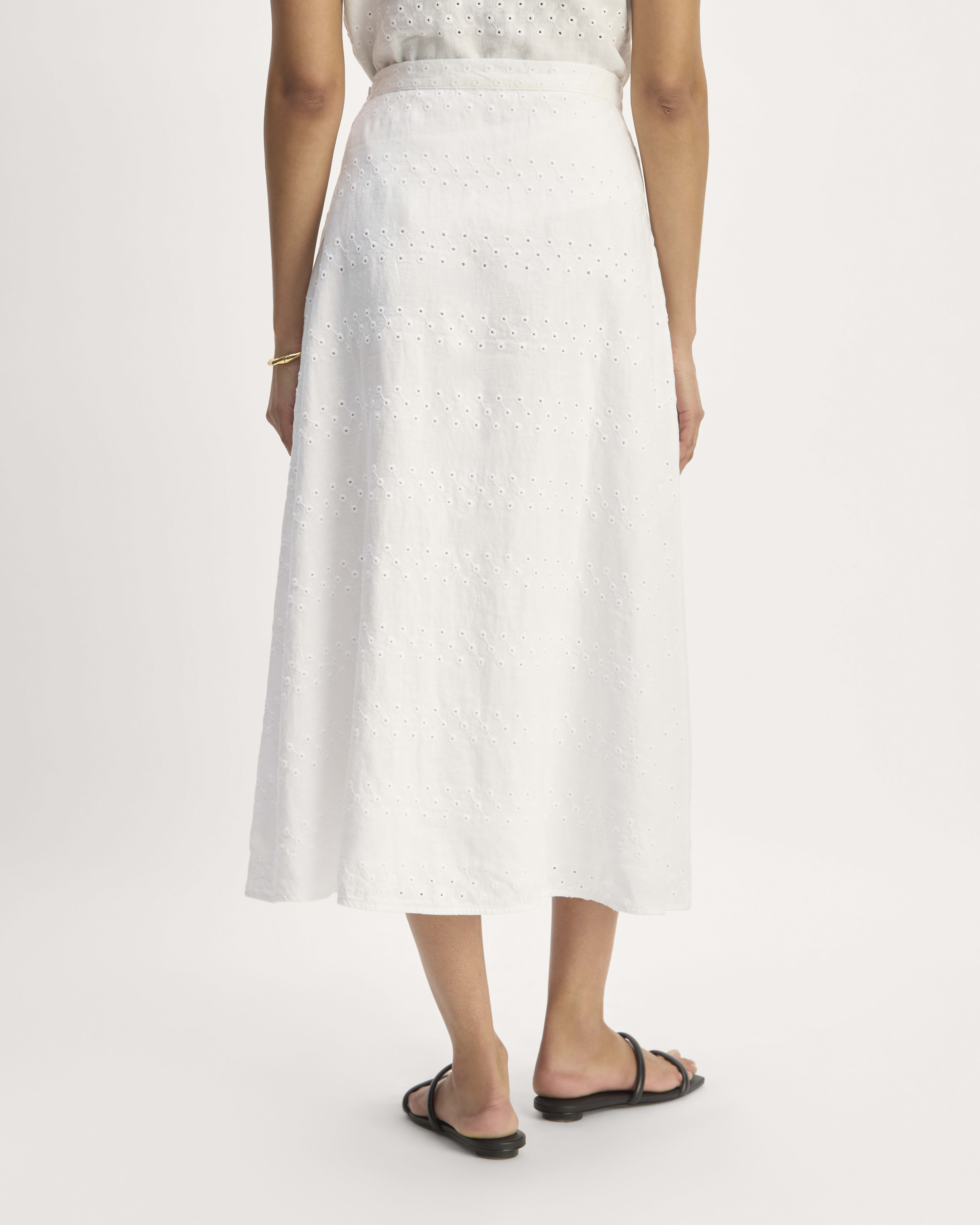 Jill Eyelet Midi Skirt - Off White main image 1