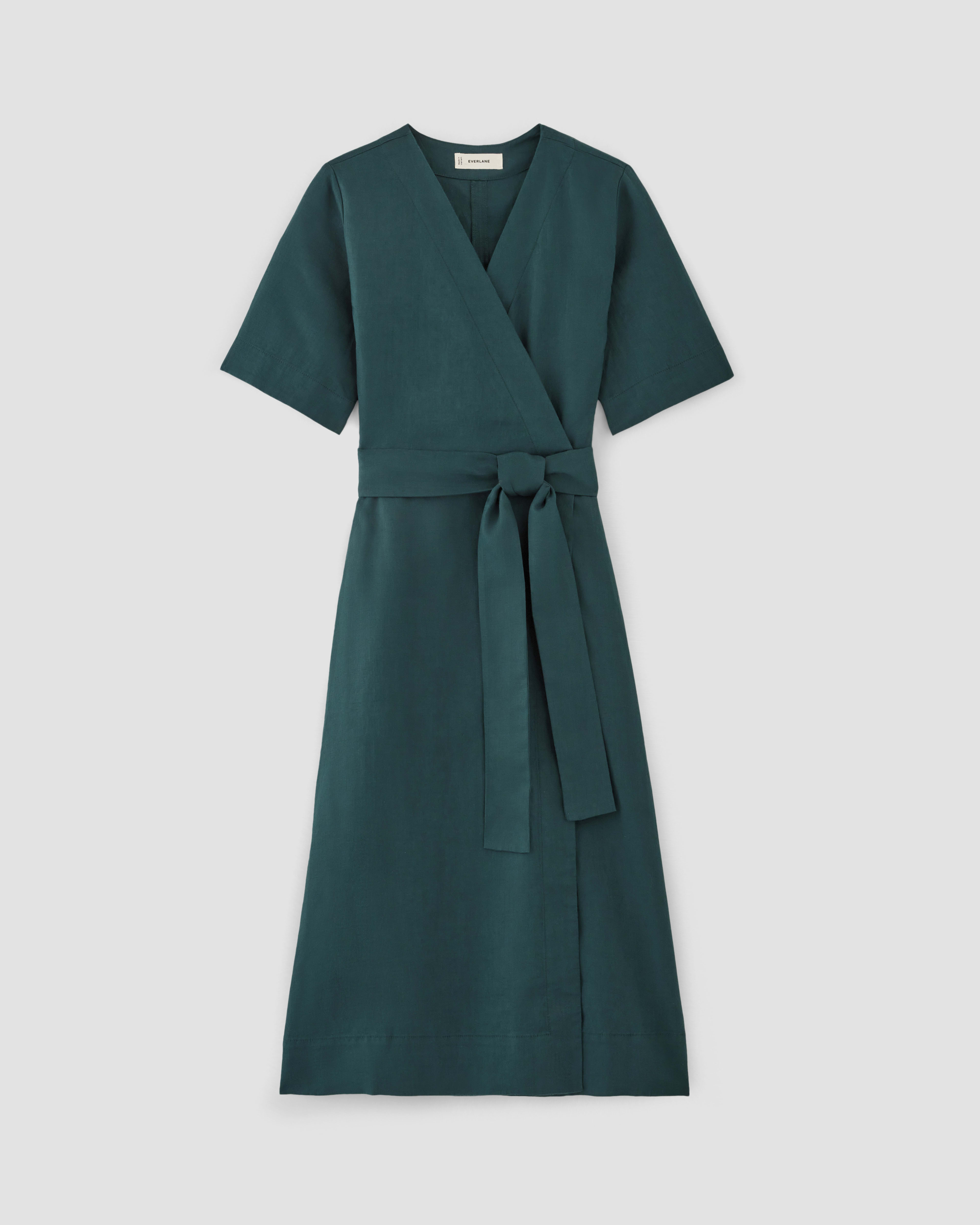 Short Sleeve Wrap Dress Wine