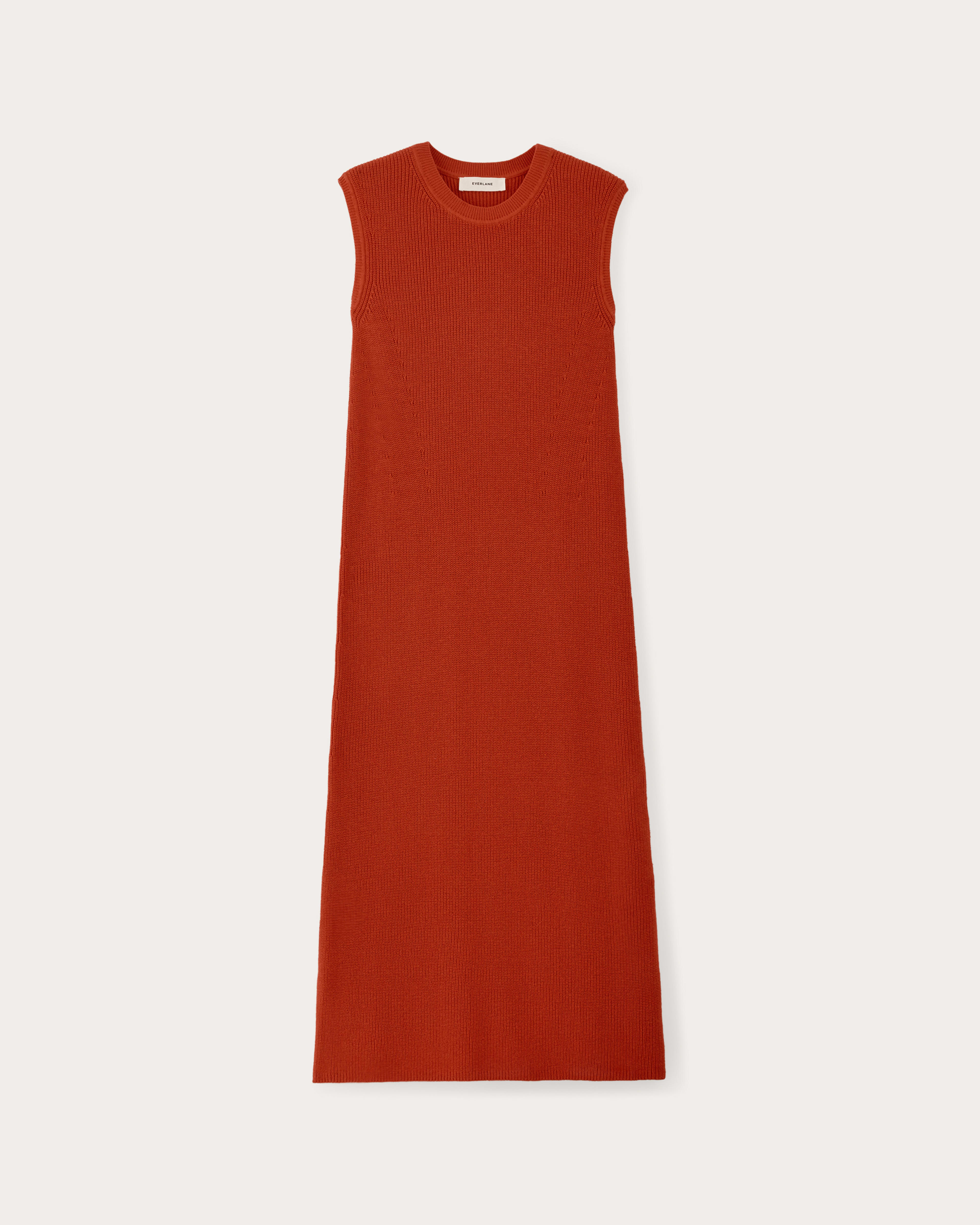 Drop Waist Cotton Midi Dress - Poppy Red main image 0