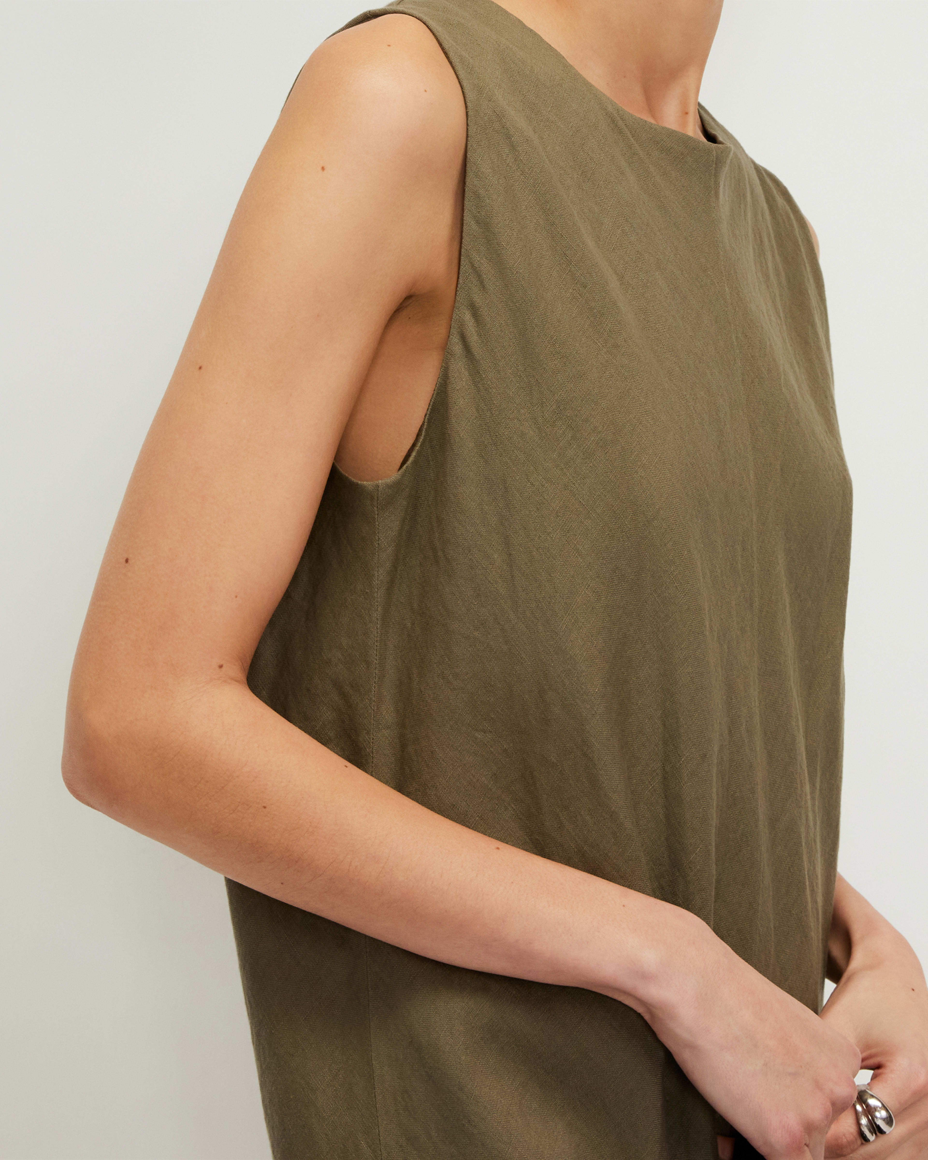 The Linen Bias Cut Dress Kalamata Everlane