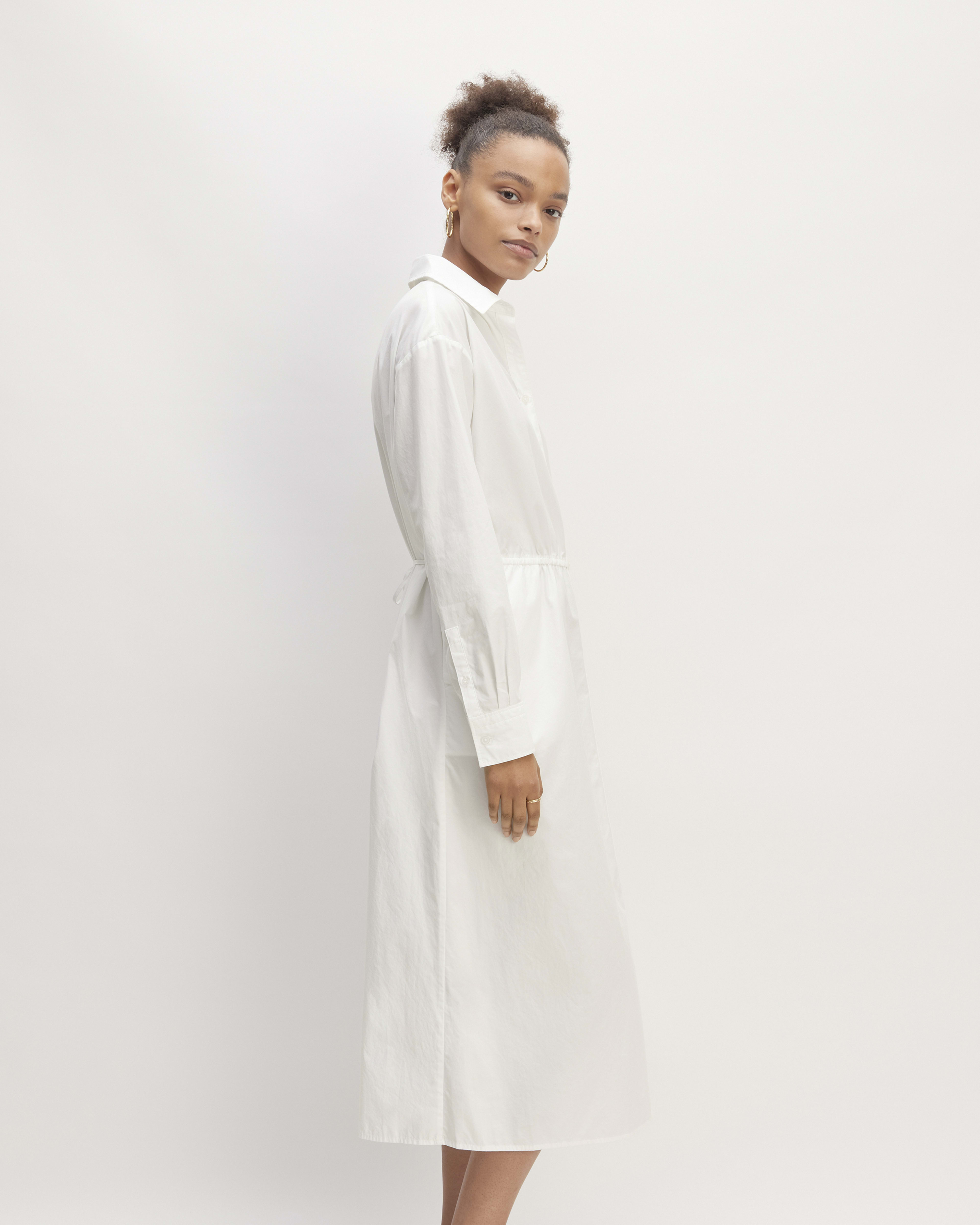 The Supima® Cotton Midi Shirt Dress White – Everlane
