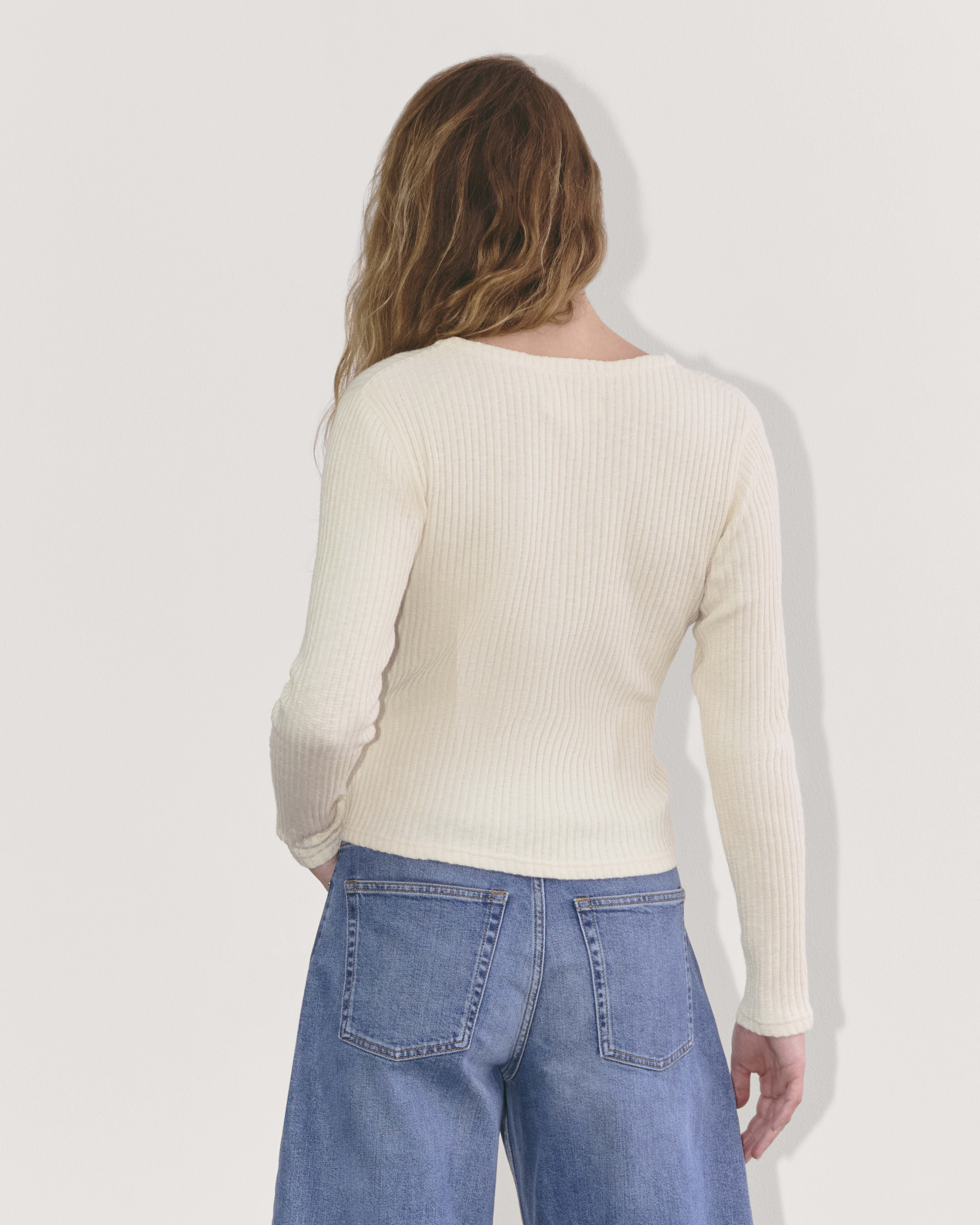 The Cozy Rib Cardigan Bone Everlane
