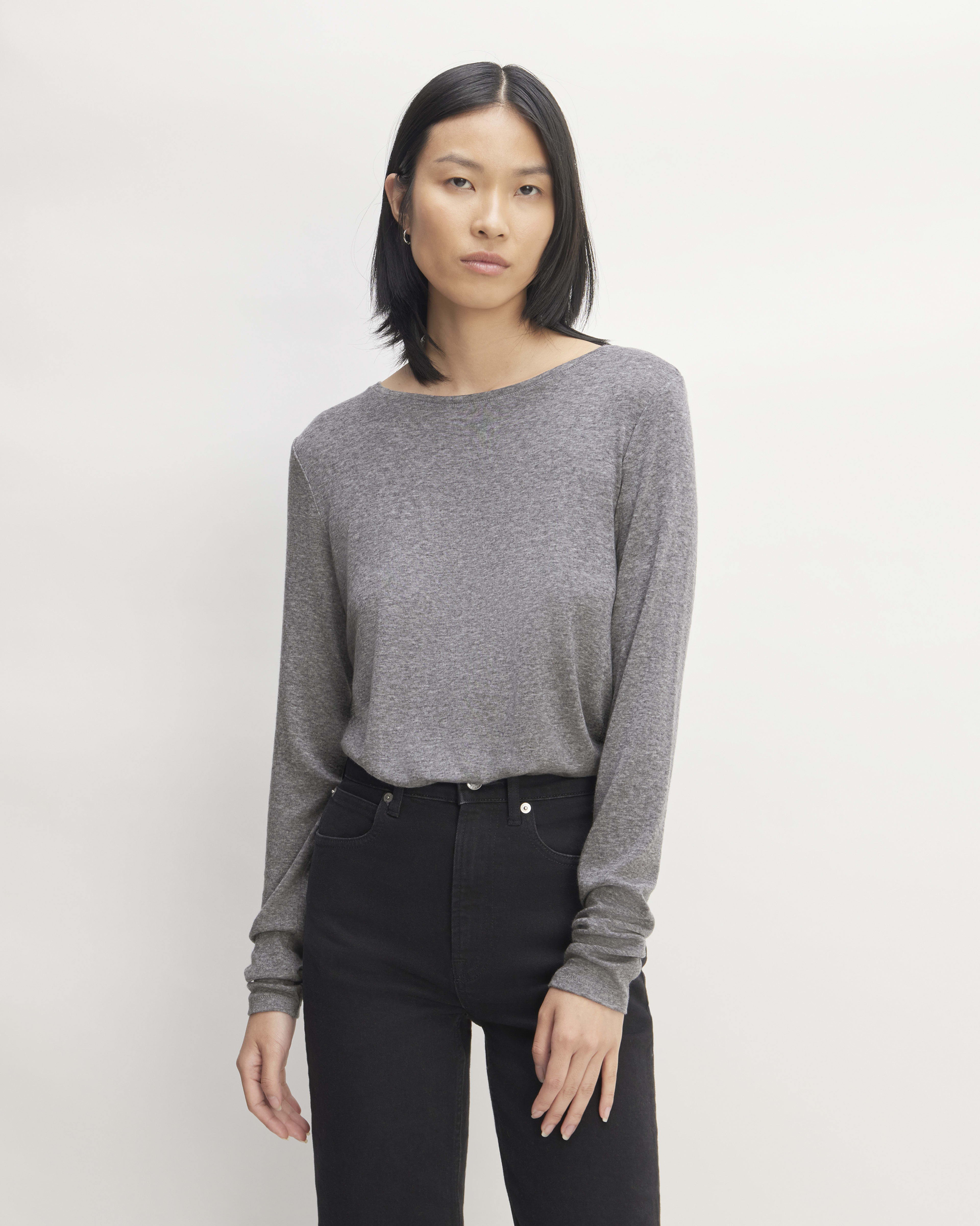 The Merino TENCEL™ Relaxed Tee Heather Charcoal – Everlane