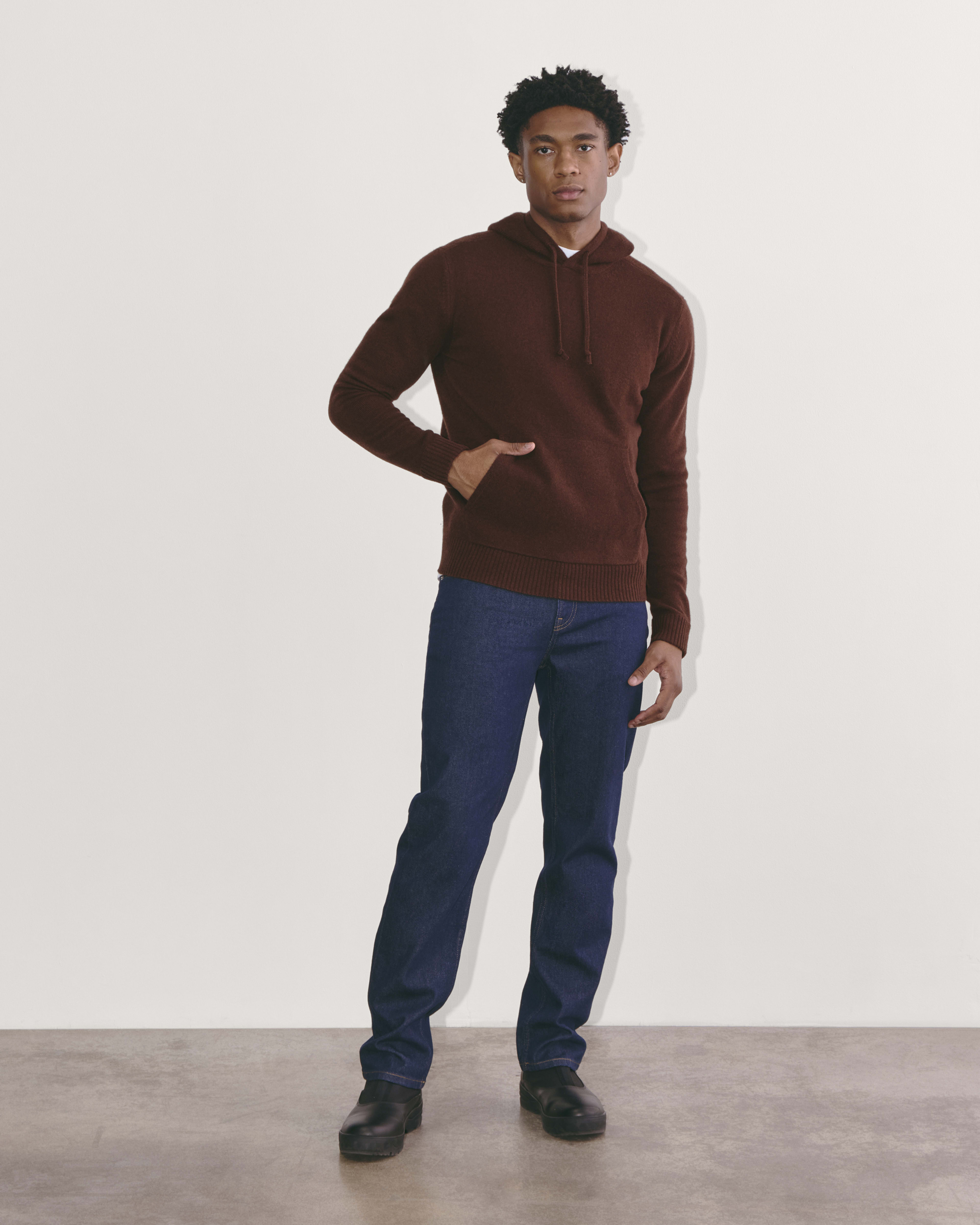 The Felted Merino Hoodie Heather Mahogany Everlane