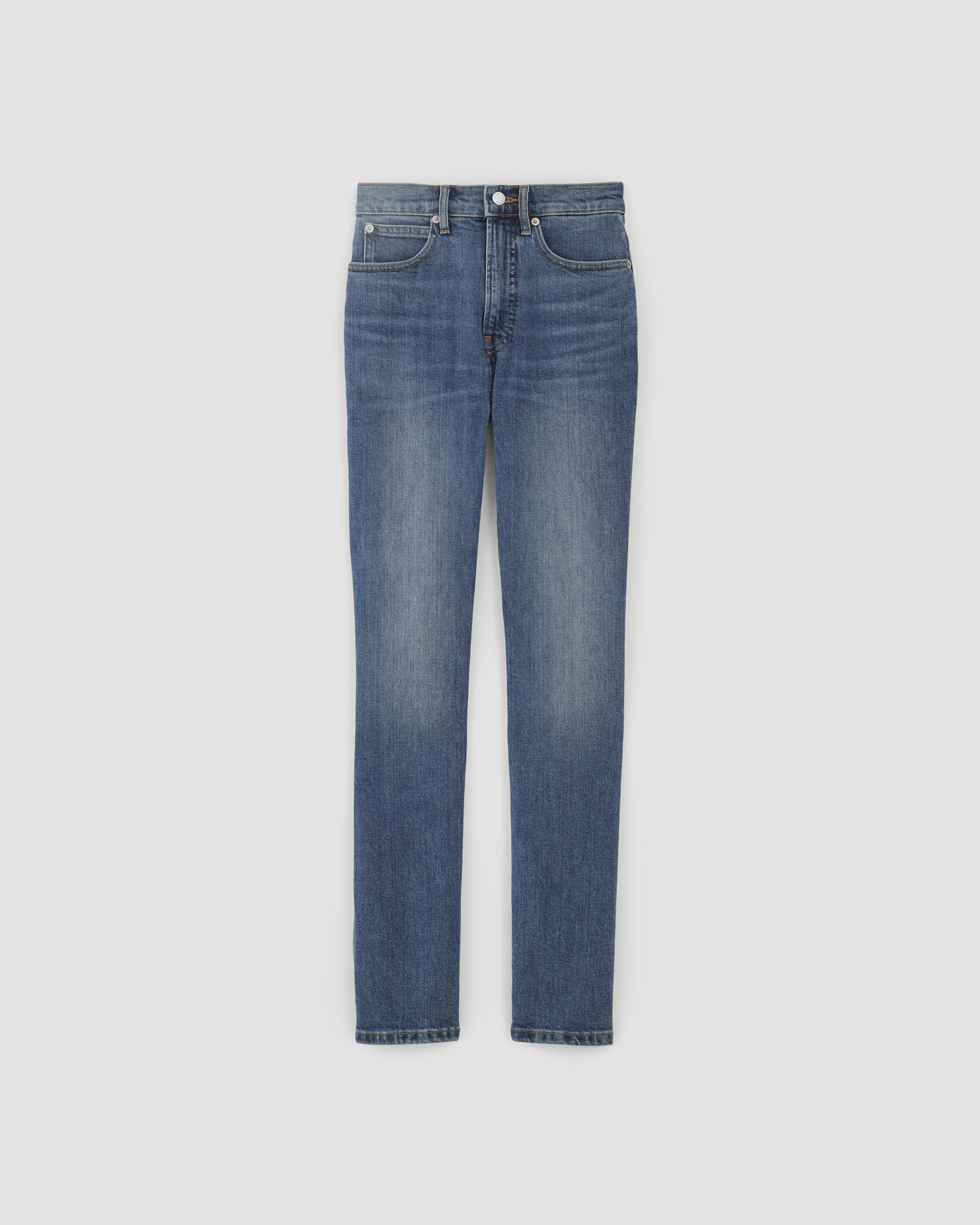 Short en jean coupe large taille haute femme bleu clair