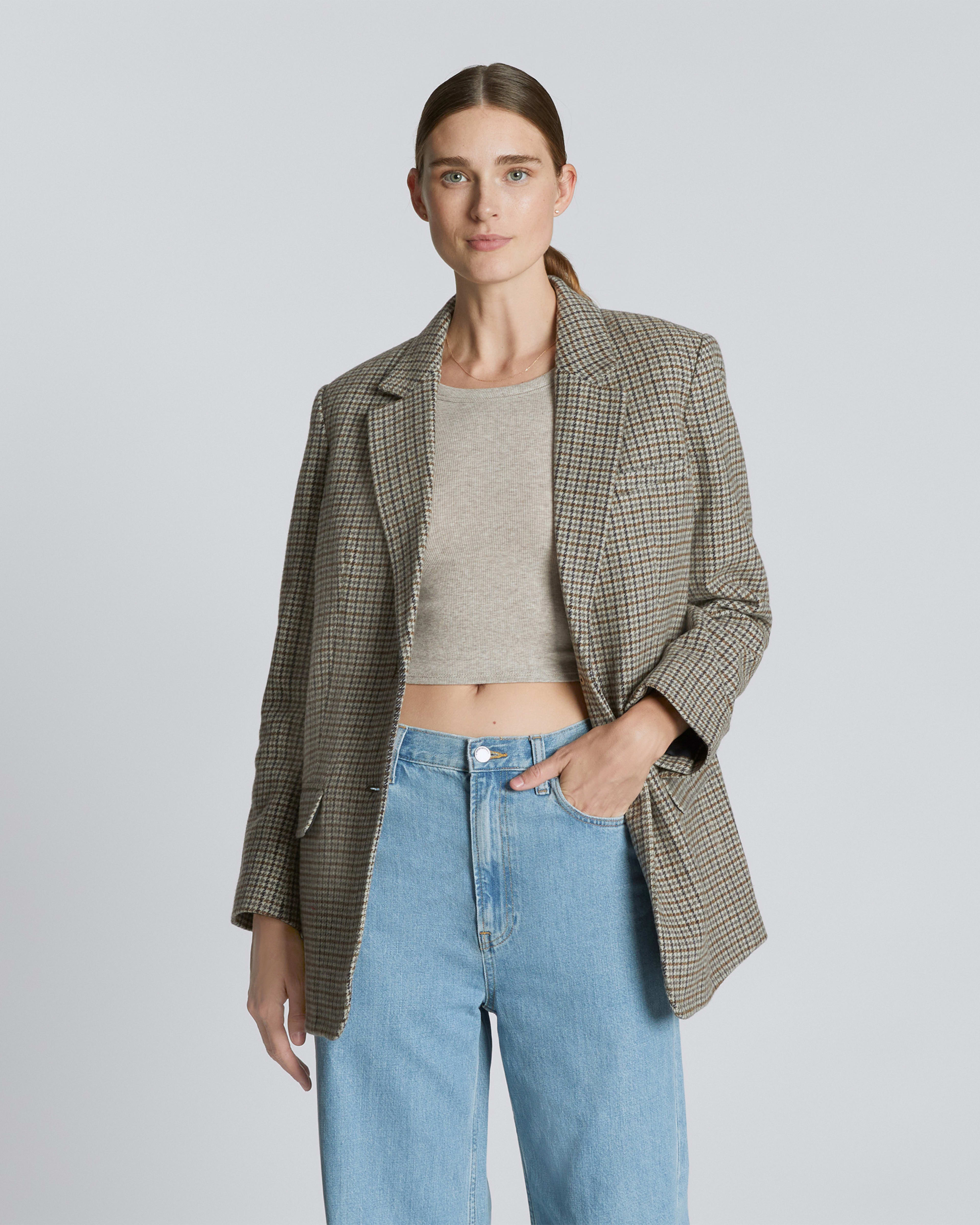 Houndstooth oversized blazer discount