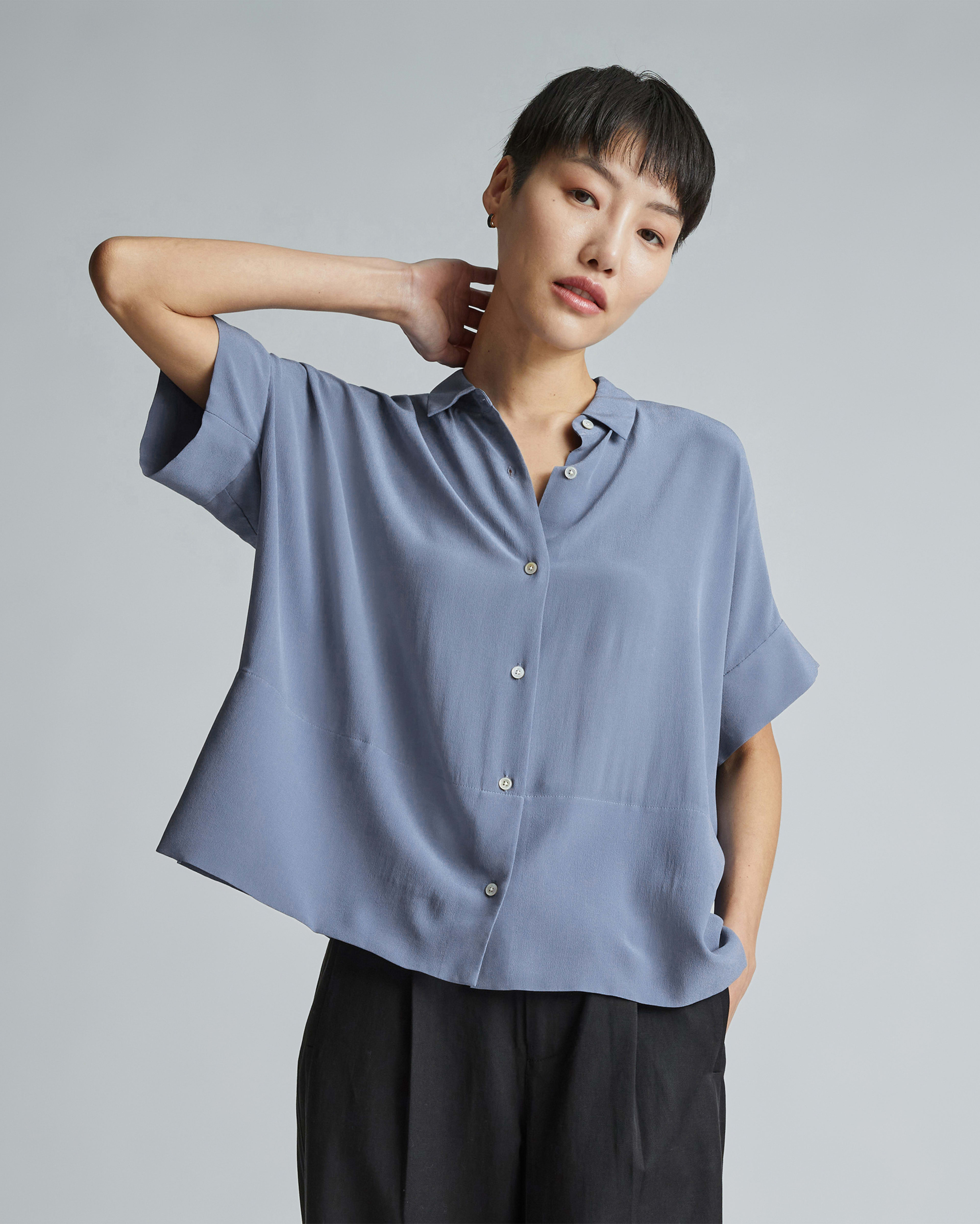 French blue shirt womens best sale