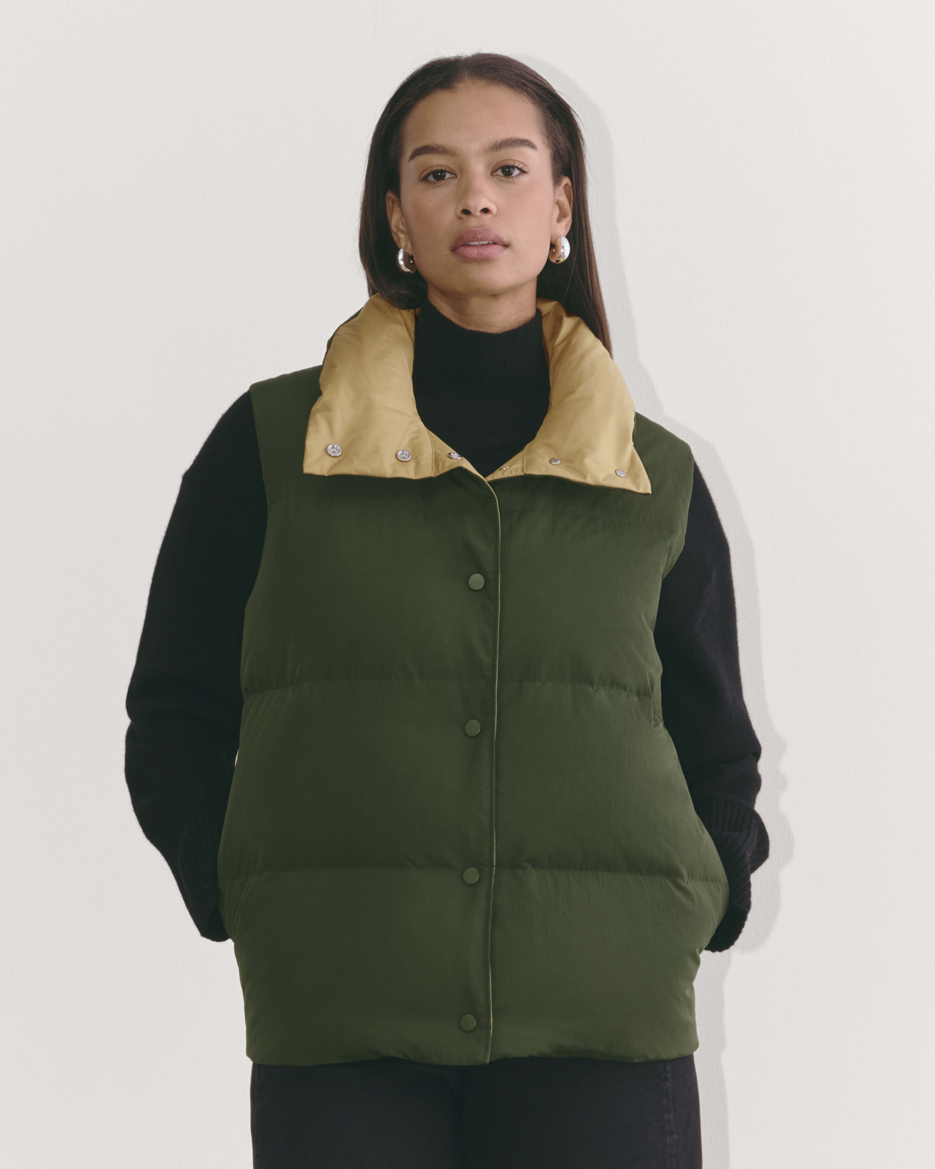 Forest green puffer vest 2025