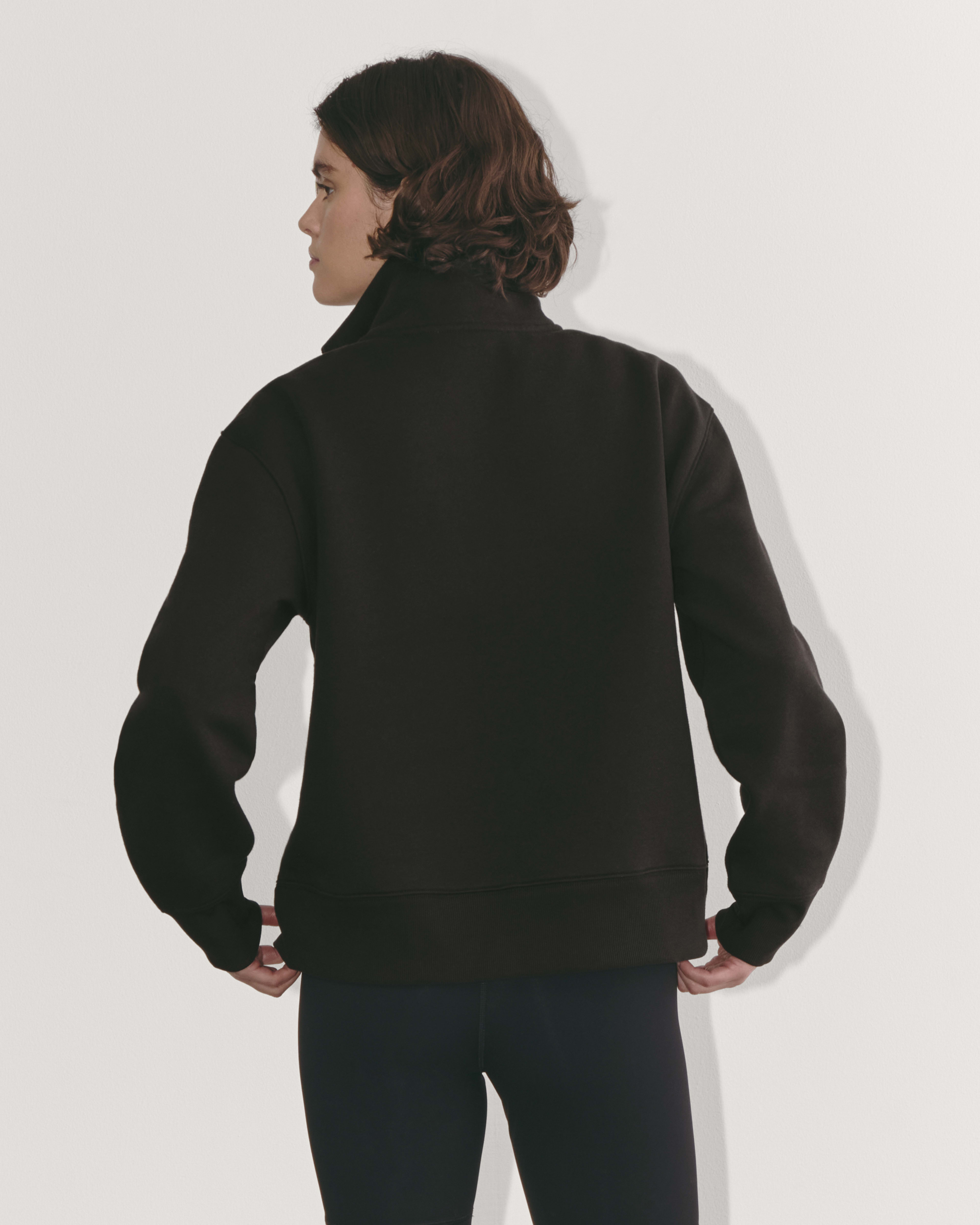 The Laid-Back Half-Zip Sweatshirt Black – Everlane