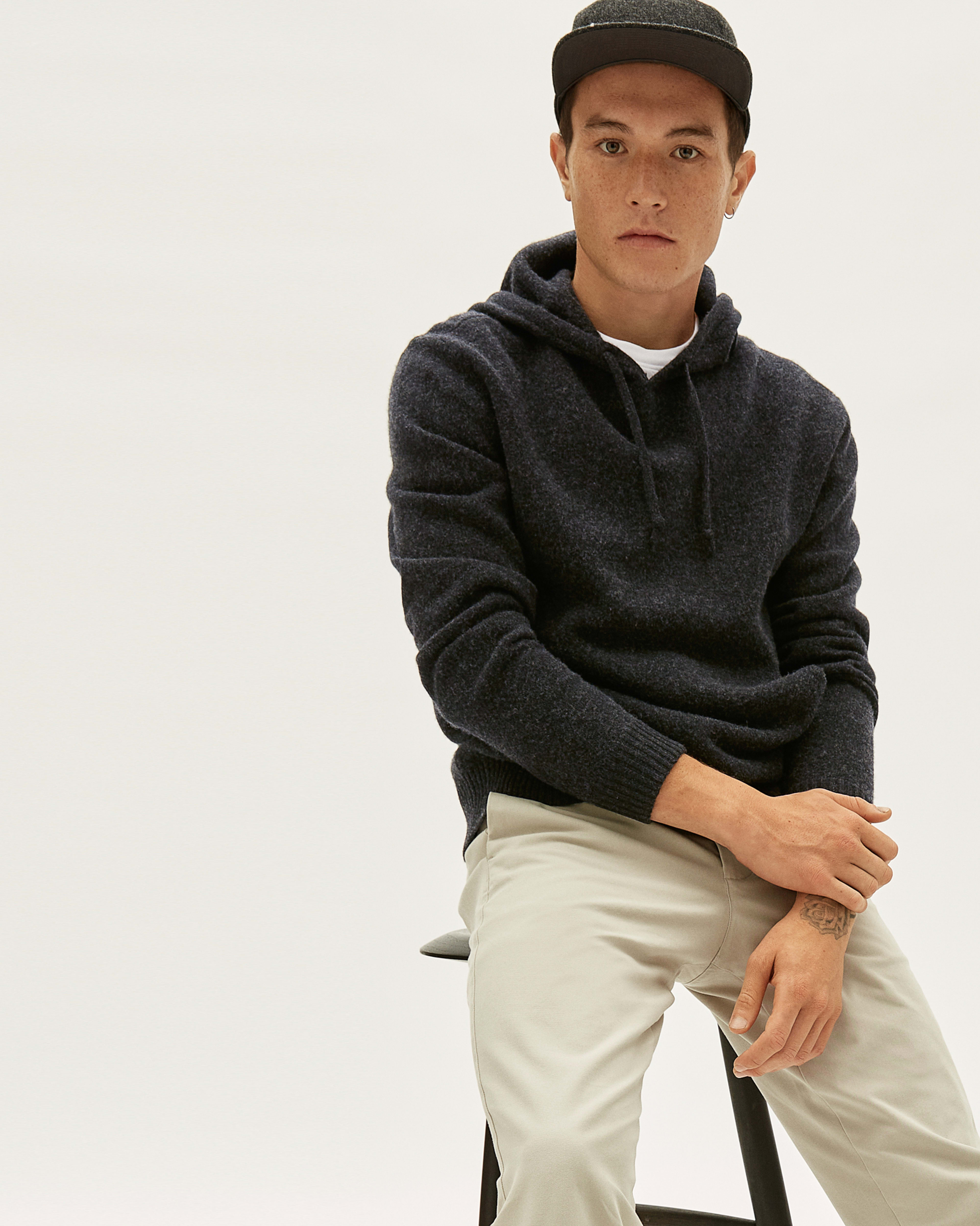 The Felted Merino Hoodie Charcoal – Everlane