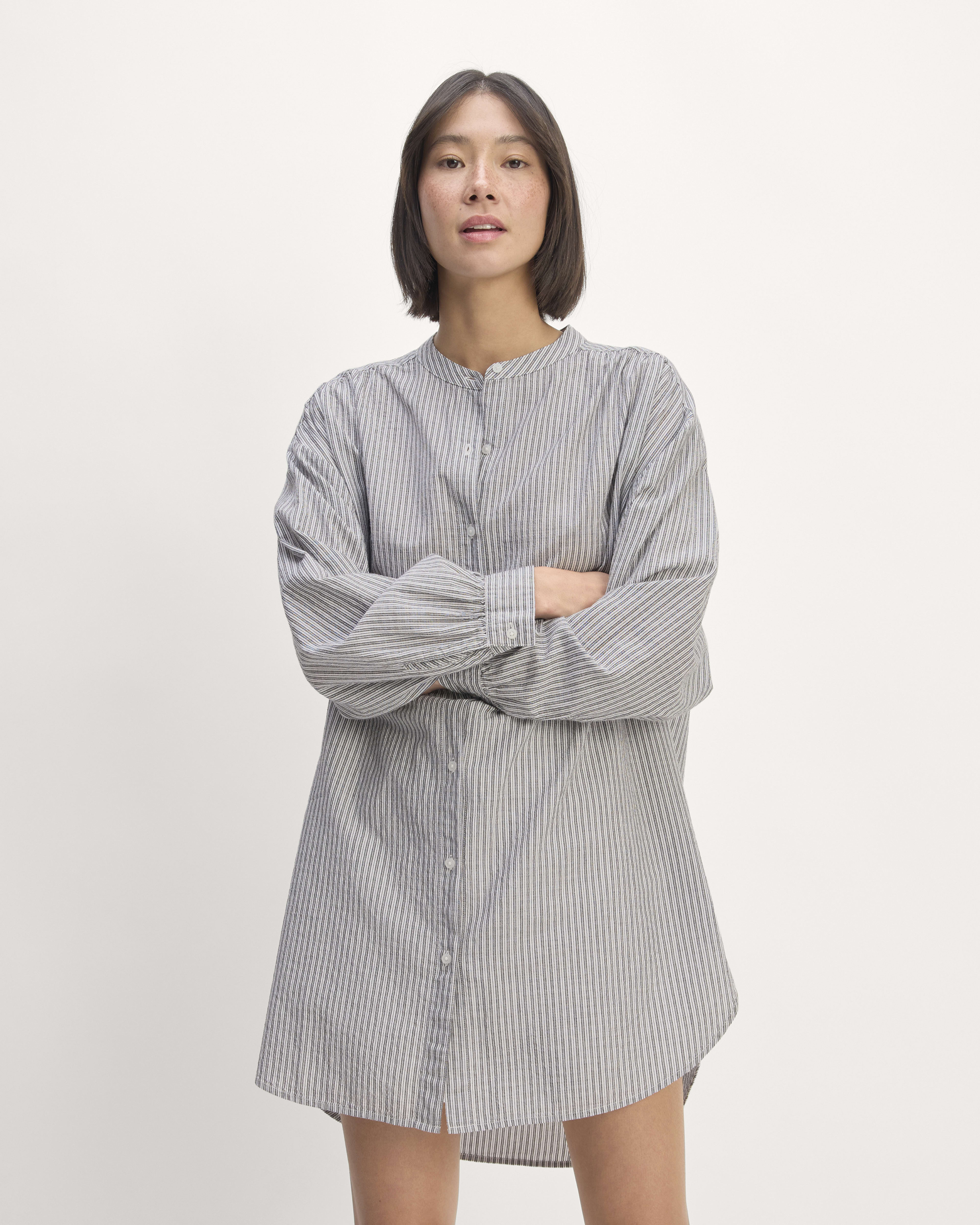The Gauze Oversized Shirt White / Black – Everlane