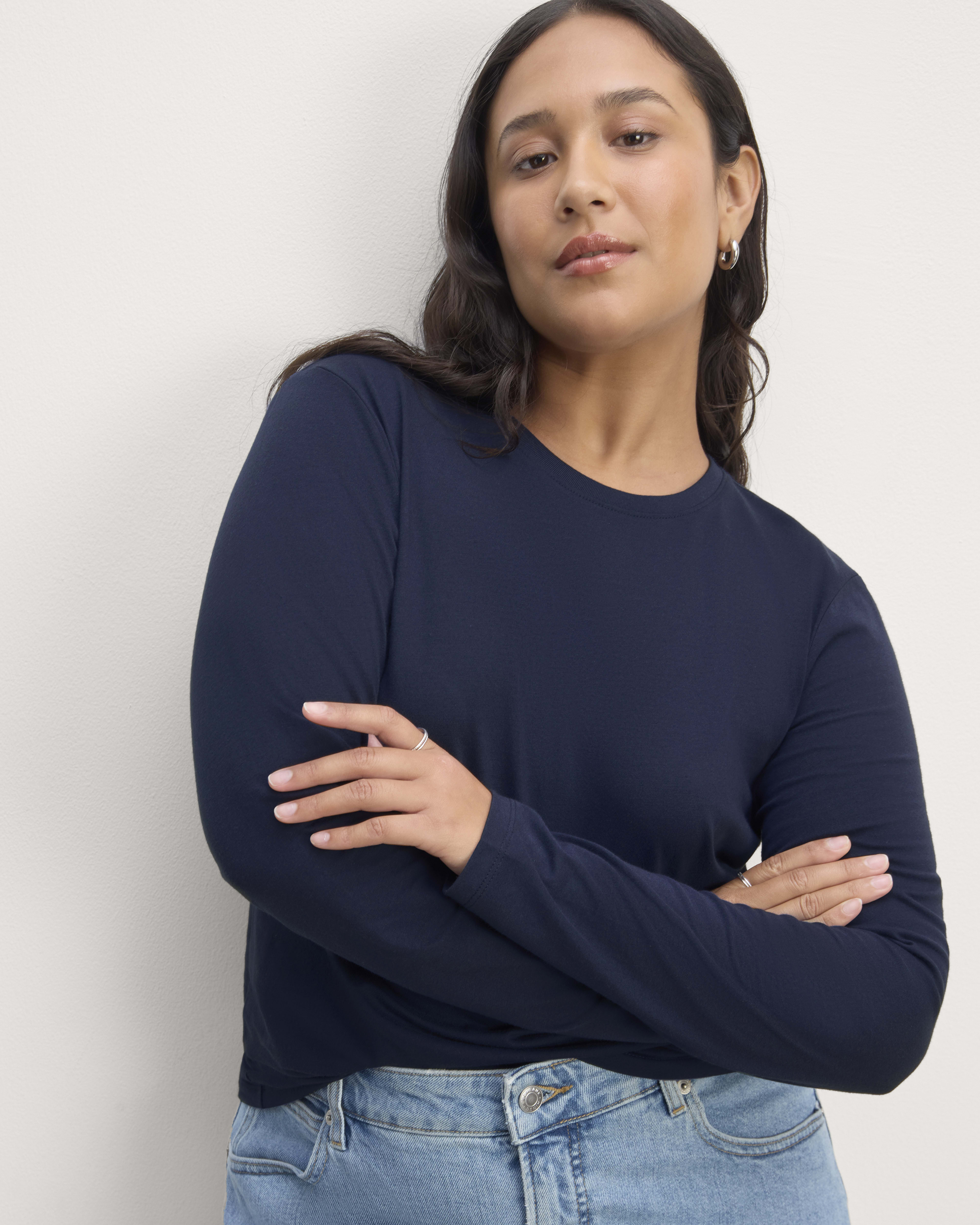 The Slim Long-Sleeve Crew in Essential Cotton