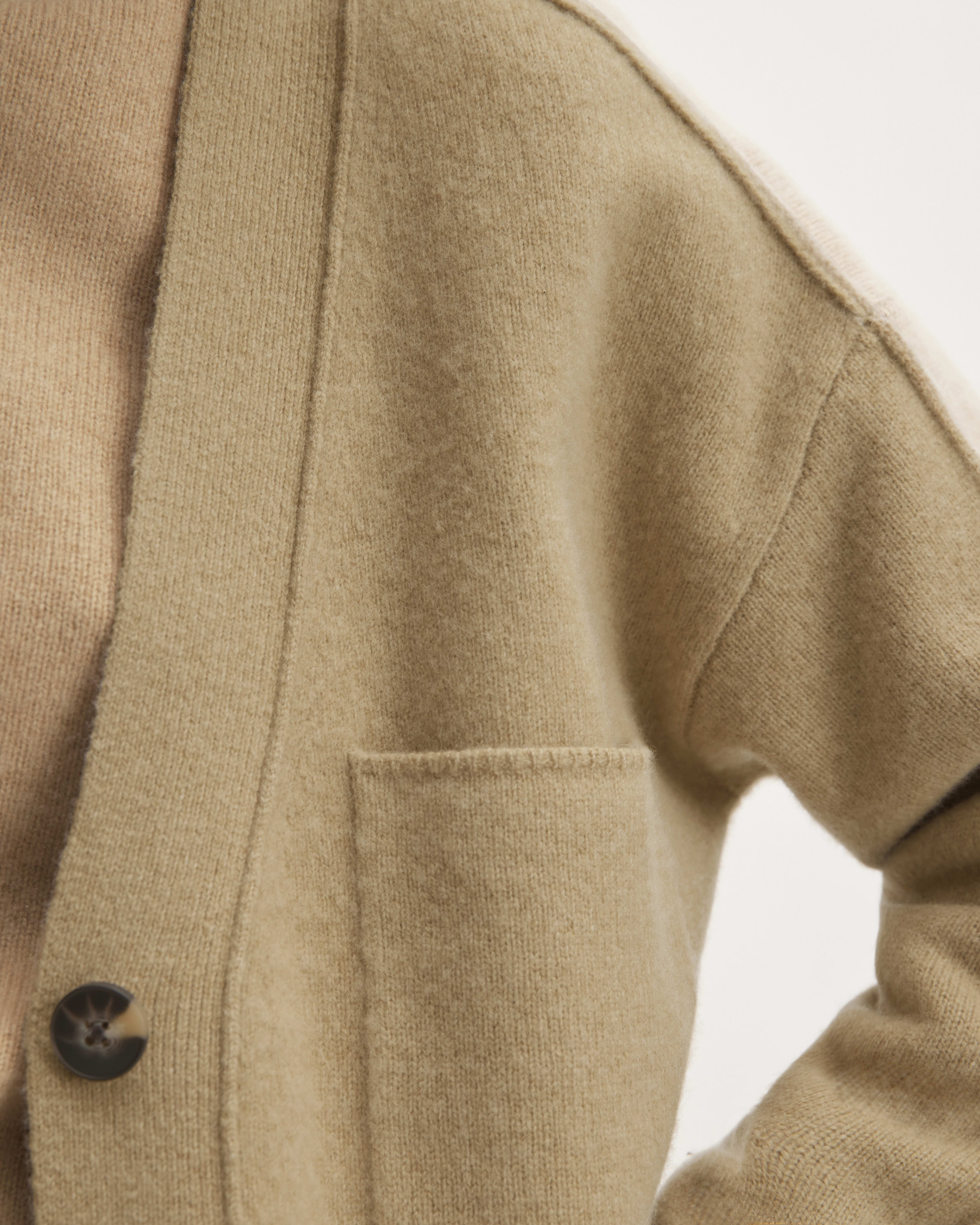 The Good Merino Wool Cardigan Light Camel / Dark Oat Everlane