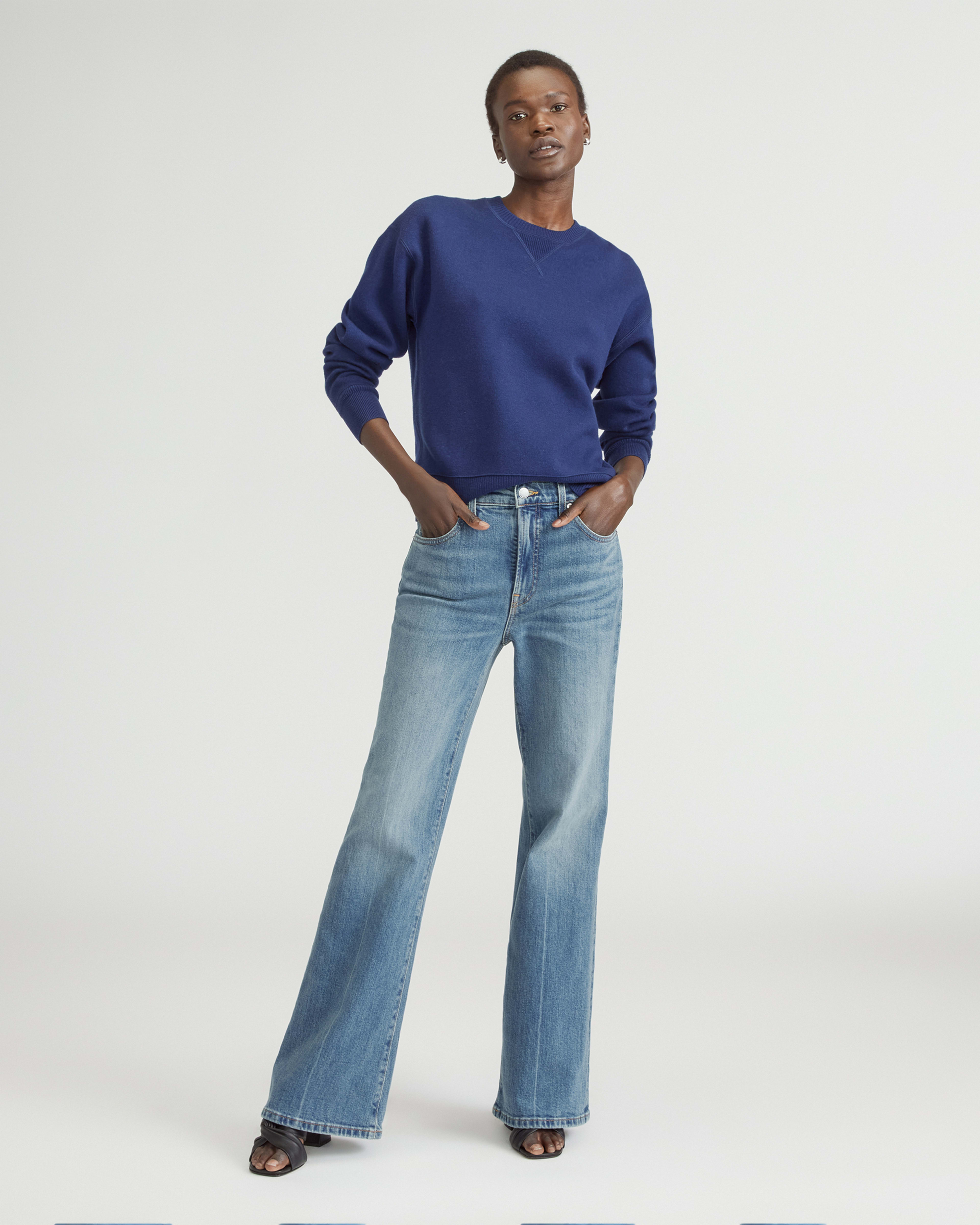 The High-Rise Flare Jean Deep Blue – Everlane