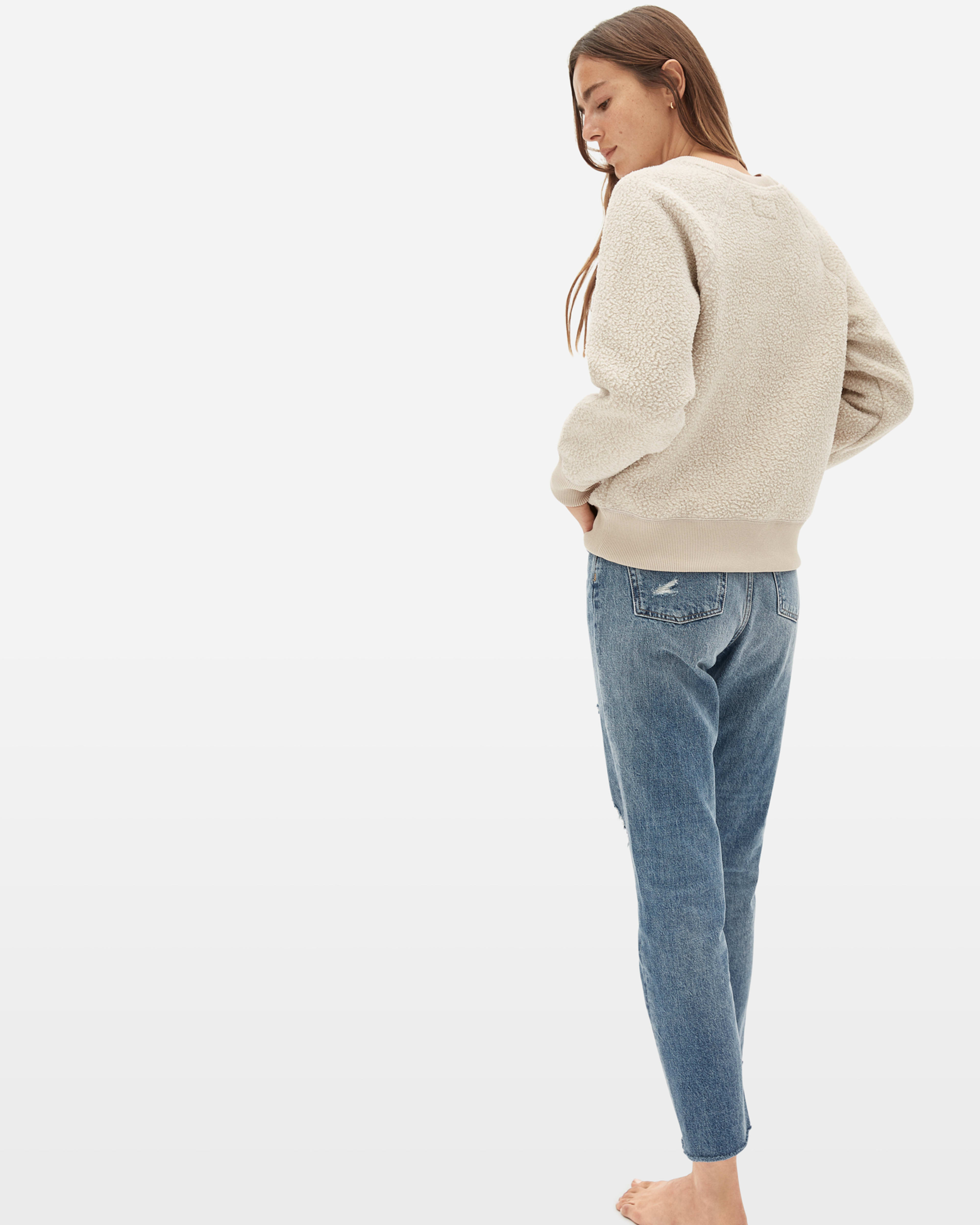 Everlane renew fleece raglan sweatshirt clearance