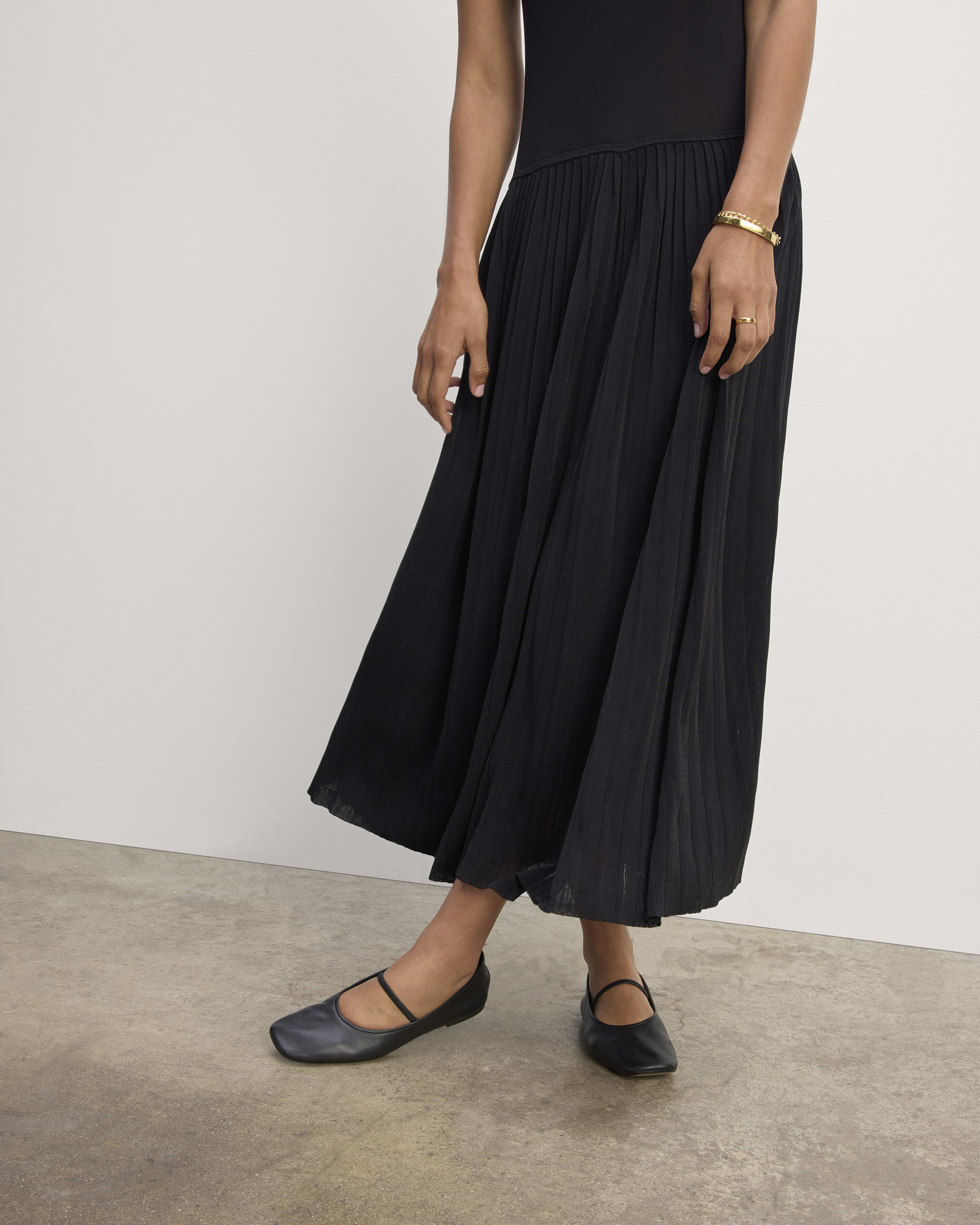 Fine Knit Pleats Dress