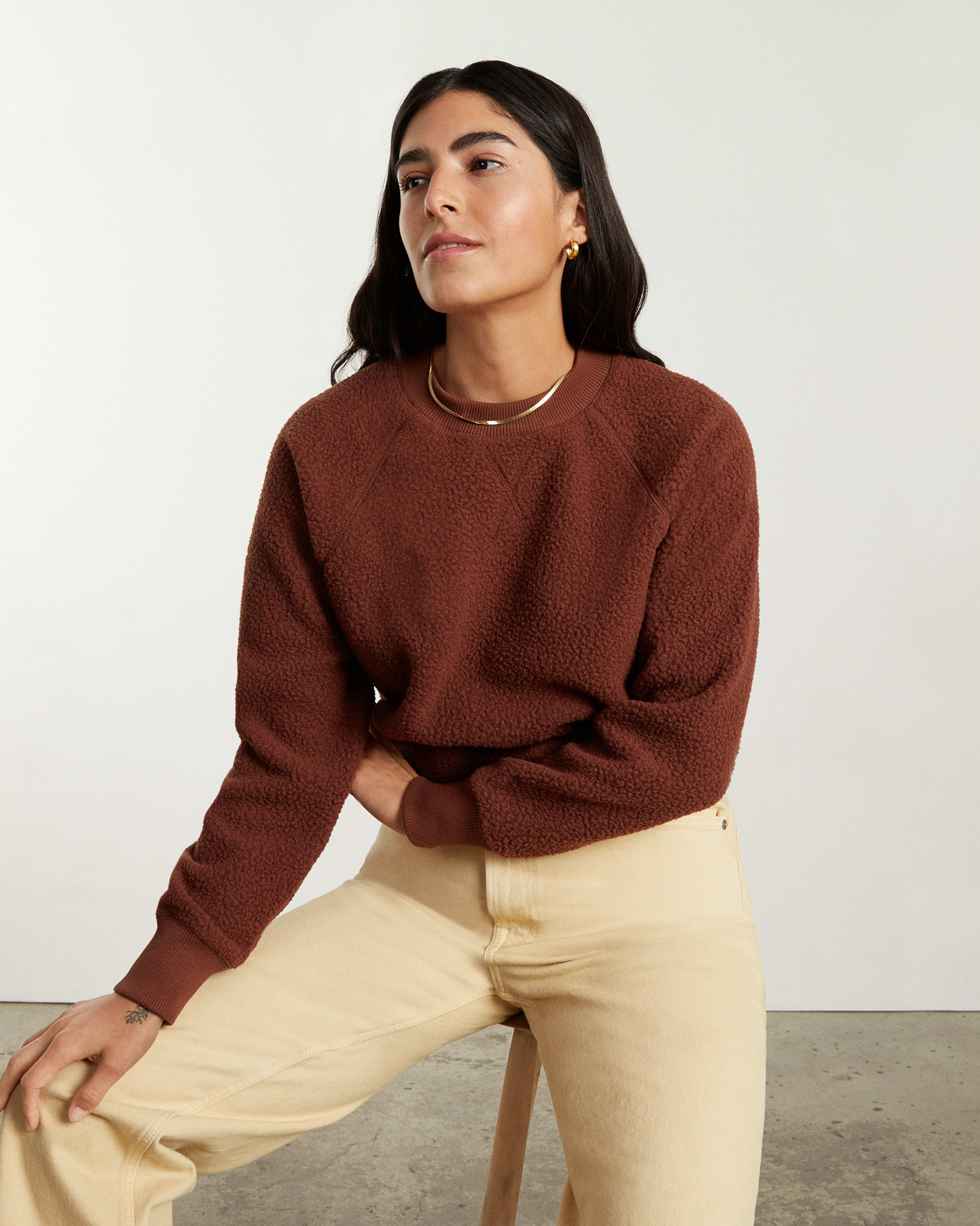 Everlane renew fleece raglan sweatshirt clearance