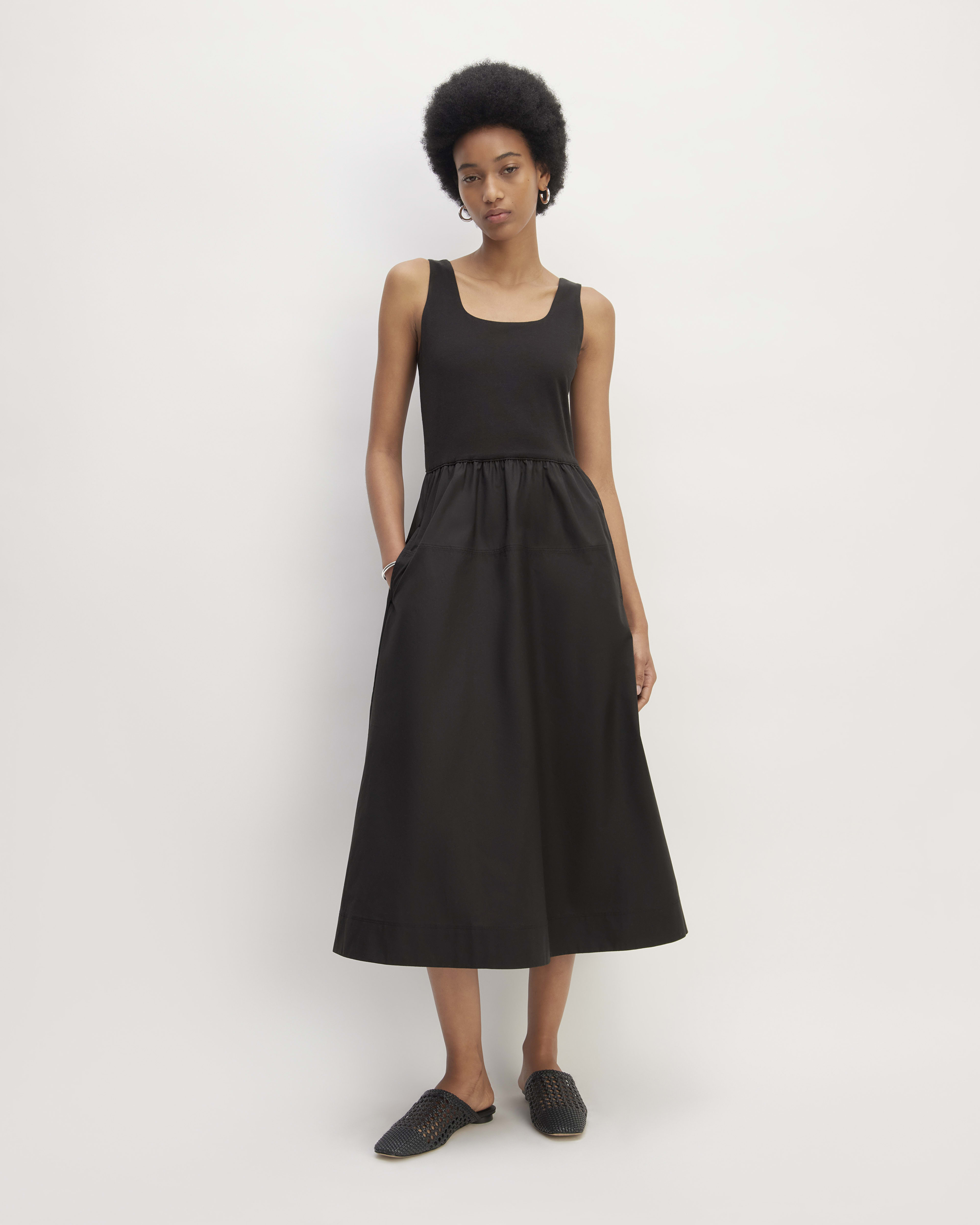Black t top length dresses