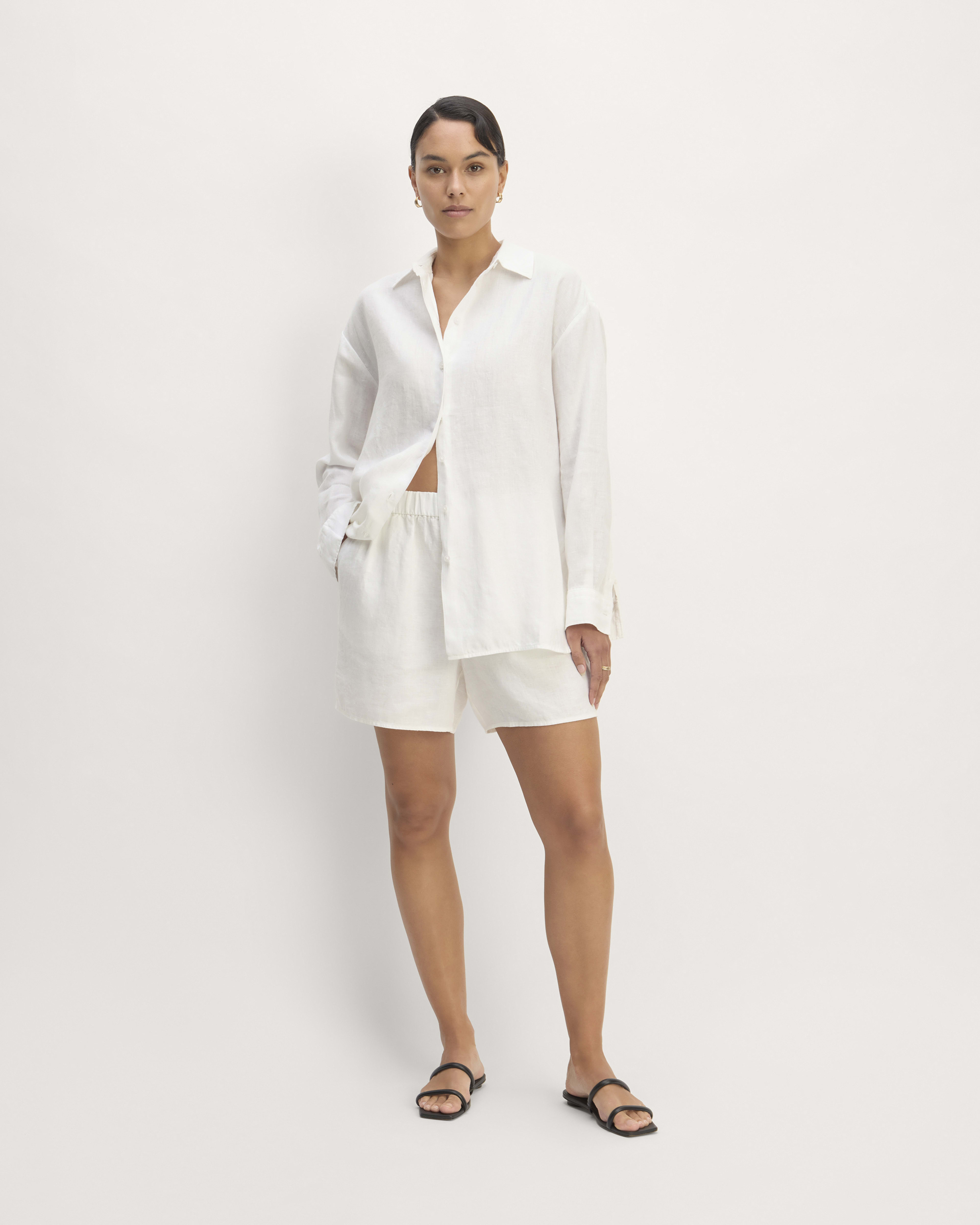 Marli Linen Short, White main image 1