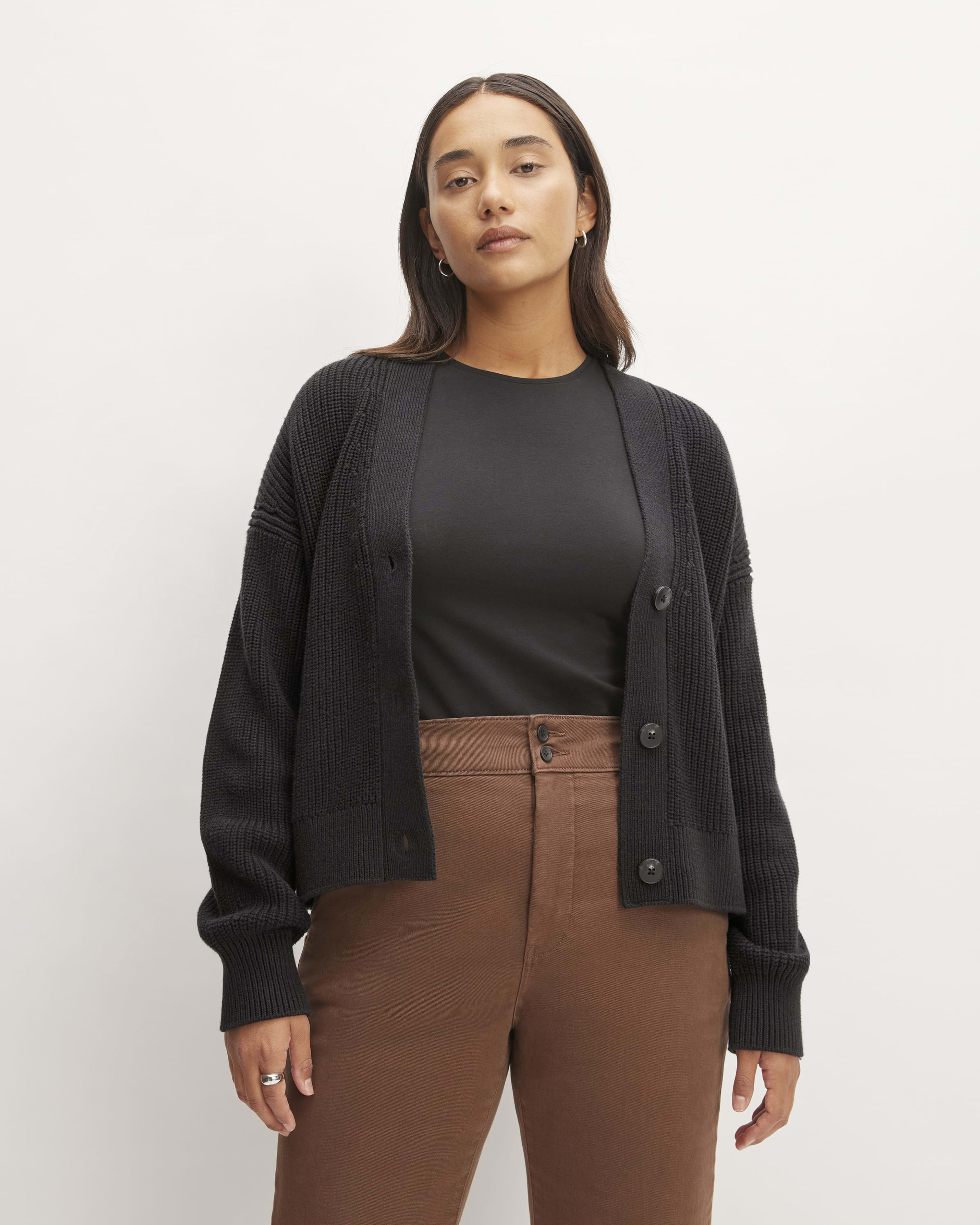 Everlane black cardigan hotsell