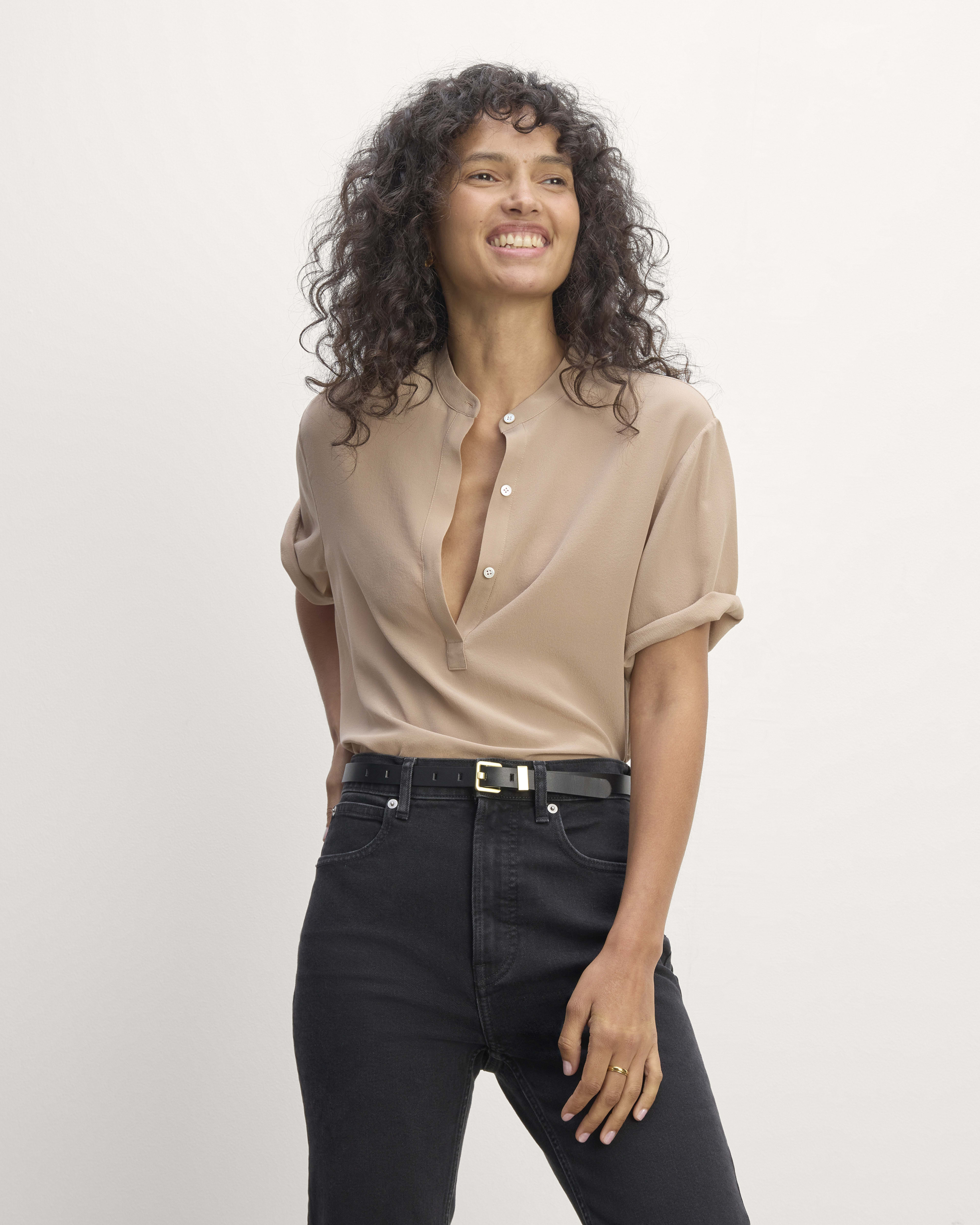 The Popover Top in Washable Silk