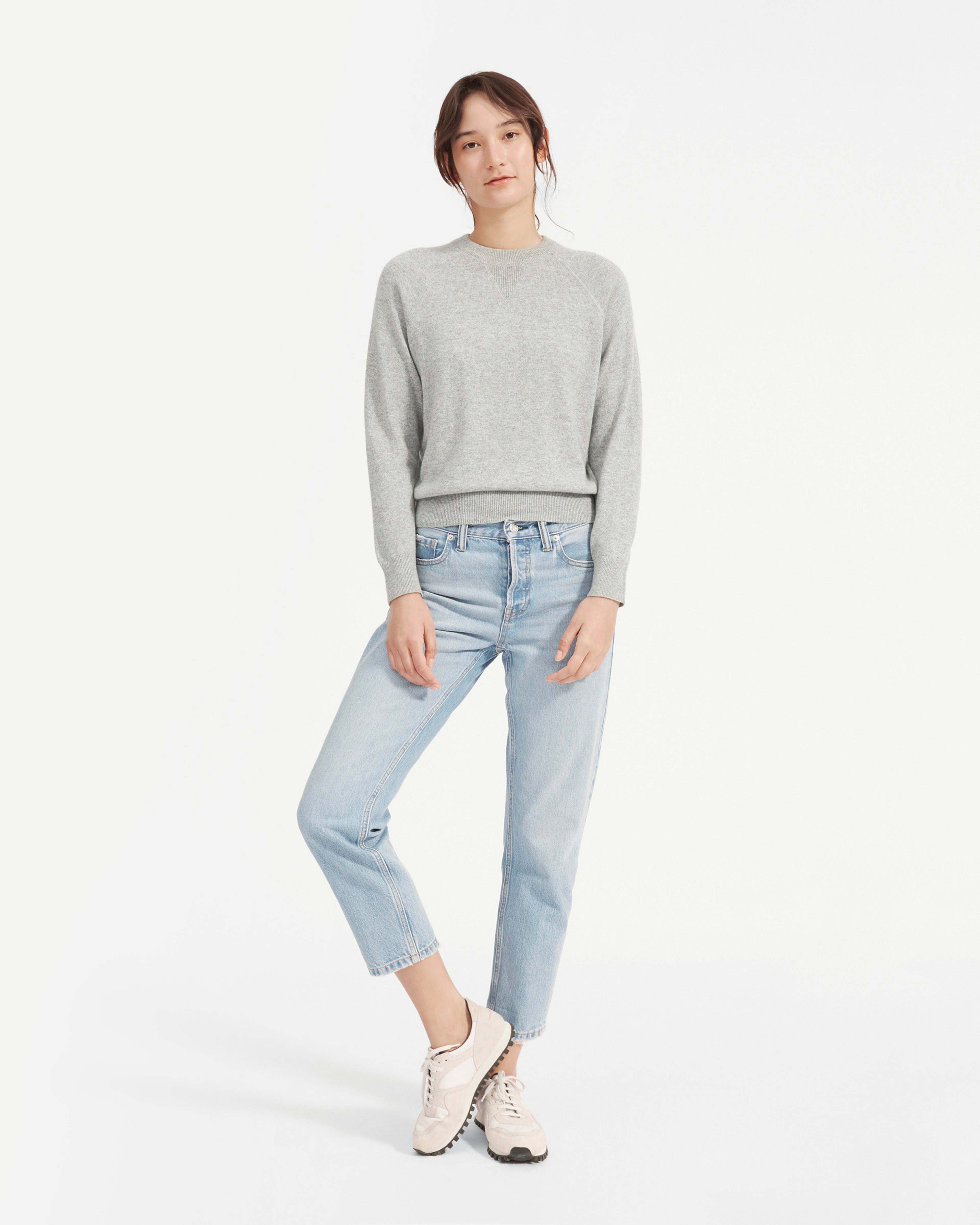 The Cashmere Shrunken Sweatshirt Heathered Grey – Everlane