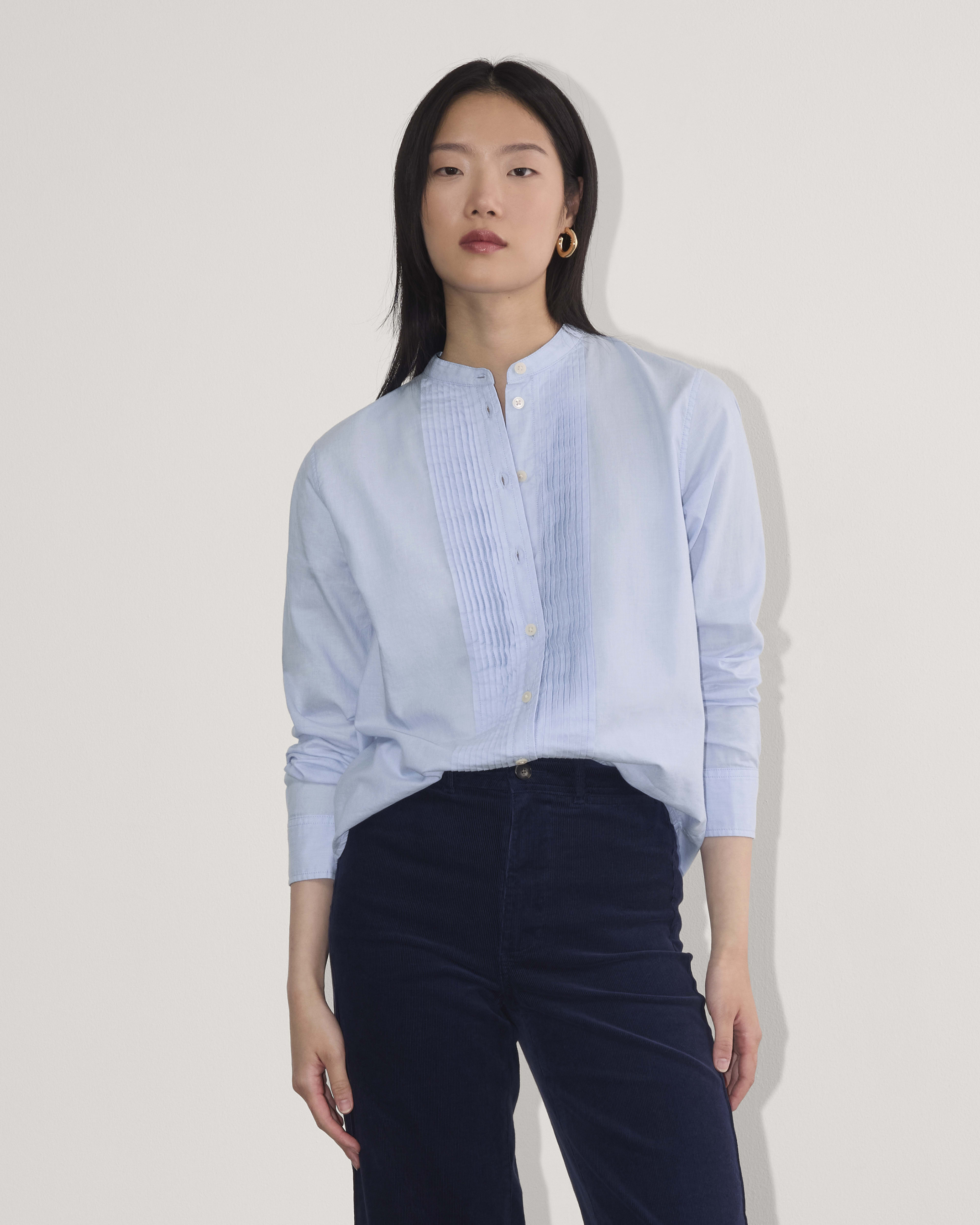 The Tuxedo Shirt in Silky Cotton Light Blue Everlane
