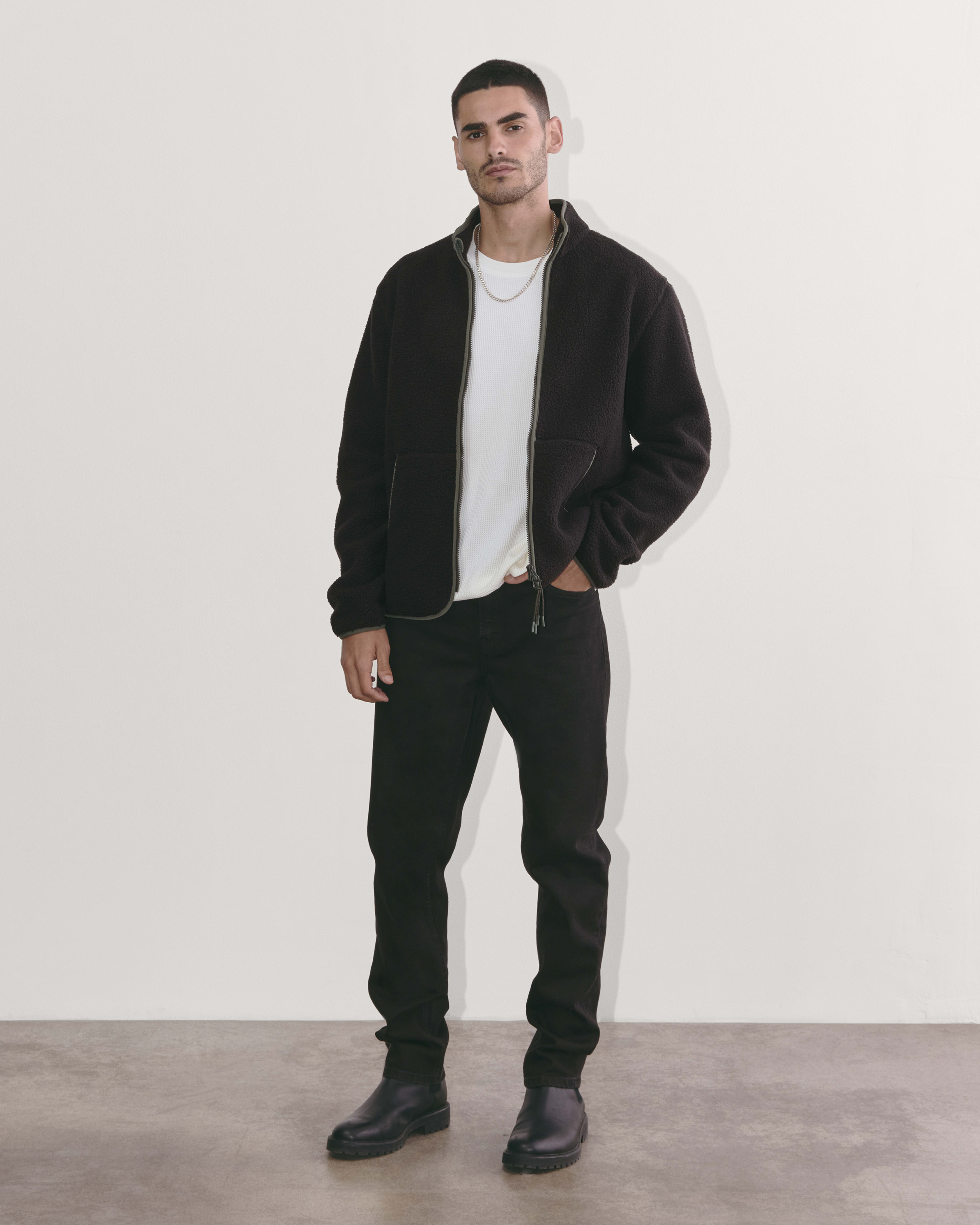 Teddy black jacket on sale