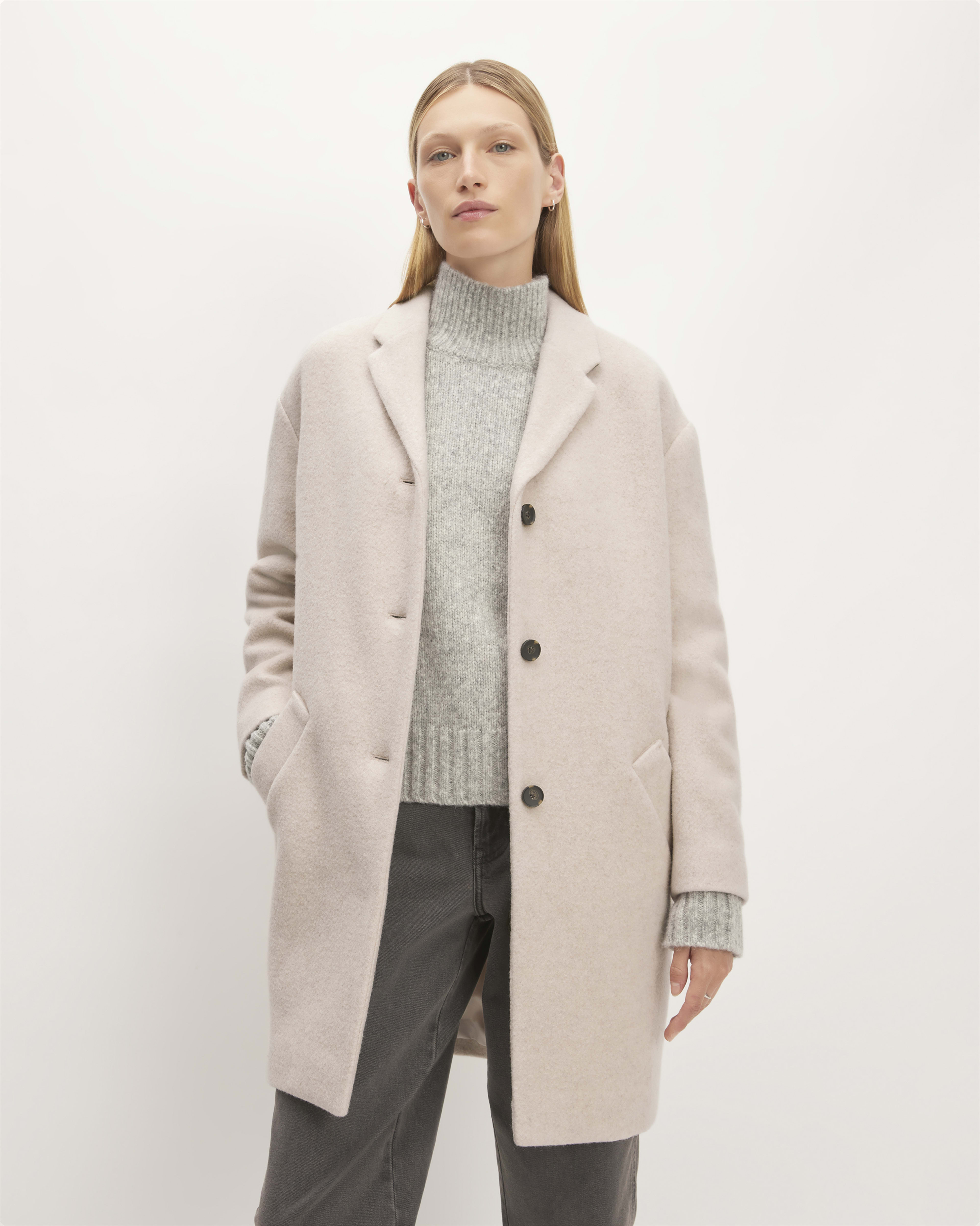 The Italian ReWool Cocoon Coat Oat Everlane