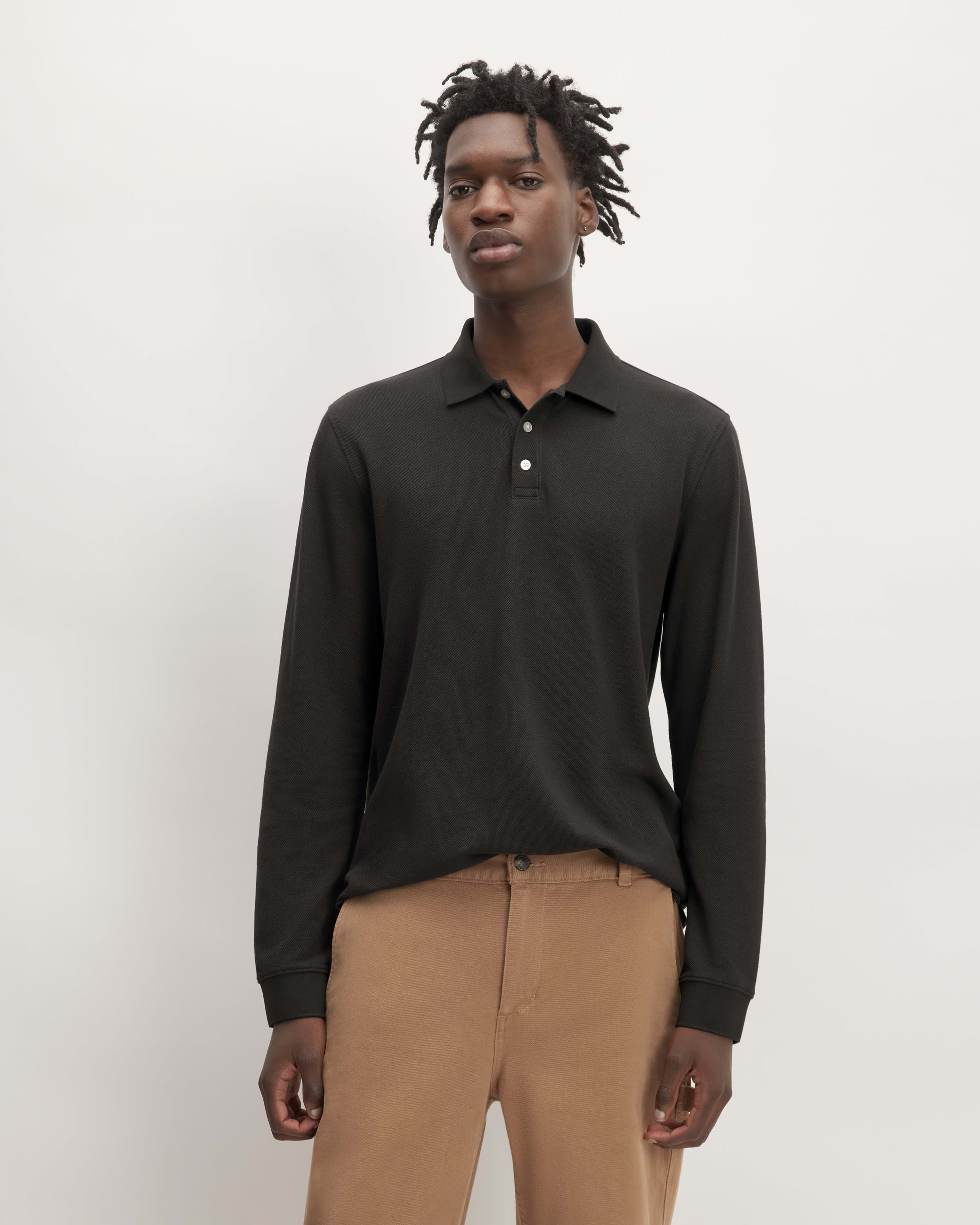 Long sleeve pique polo men's outlet