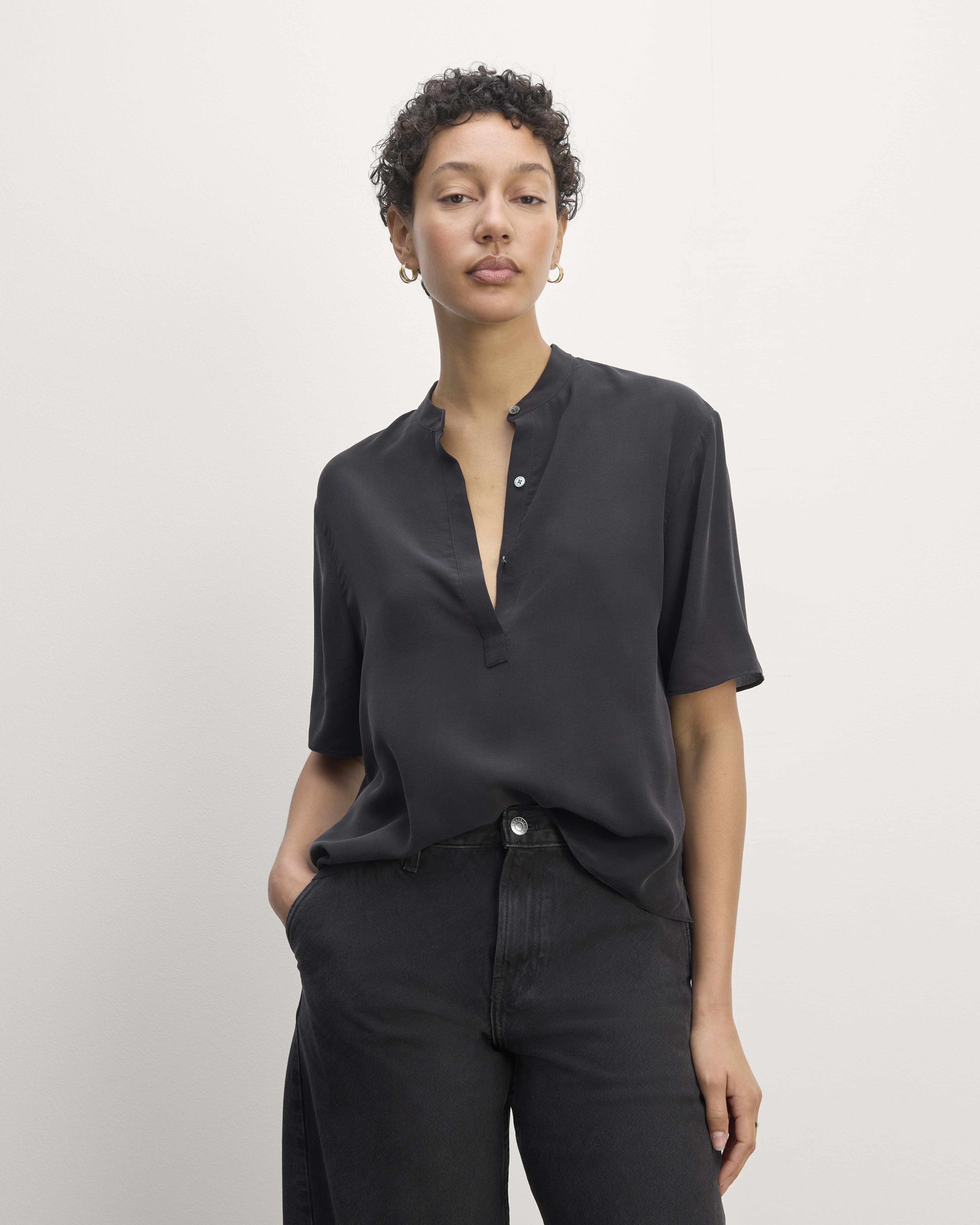 The Popover Top in Washable Silk