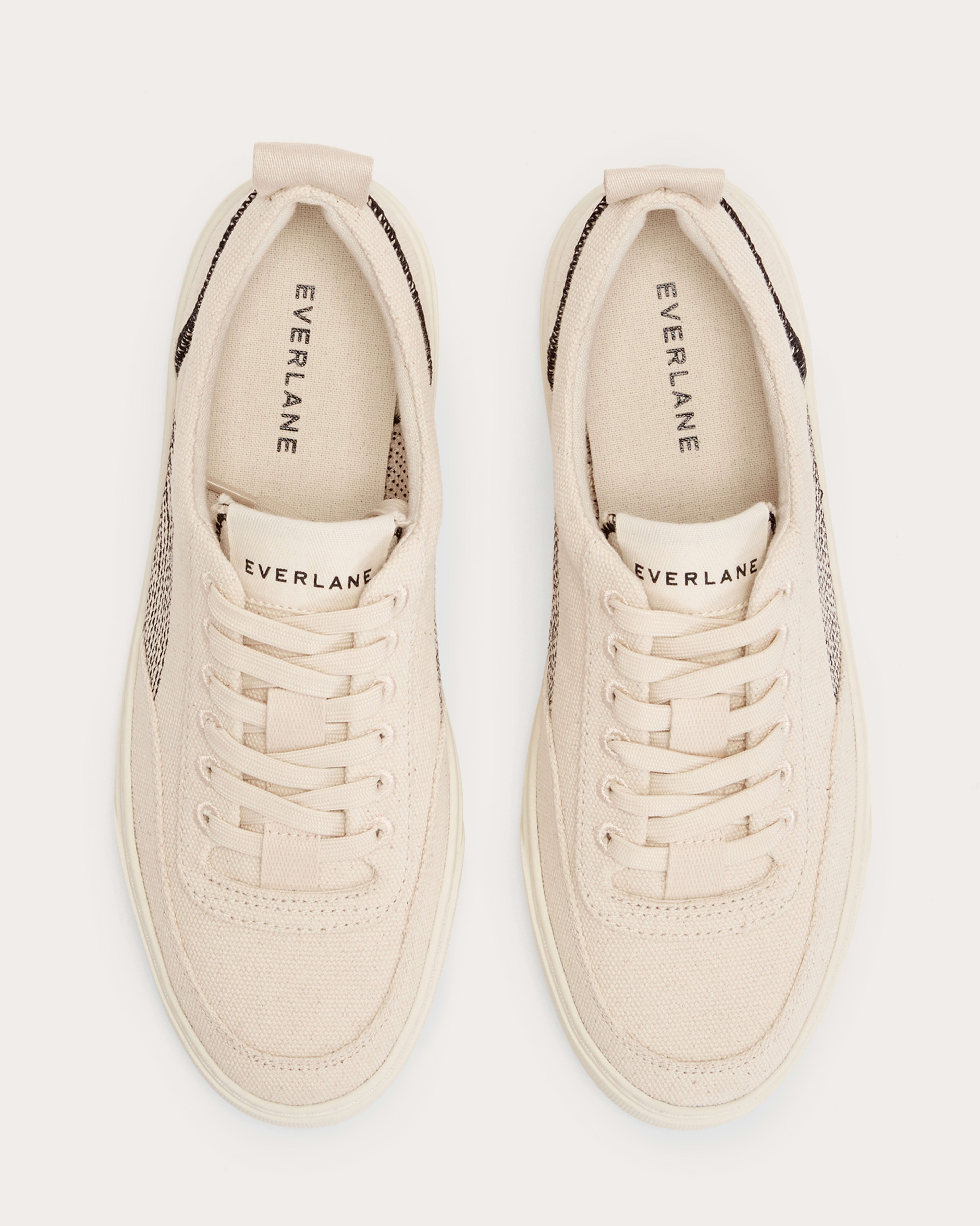 The Tread Bare Sneaker Natural Canvas Black Everlane