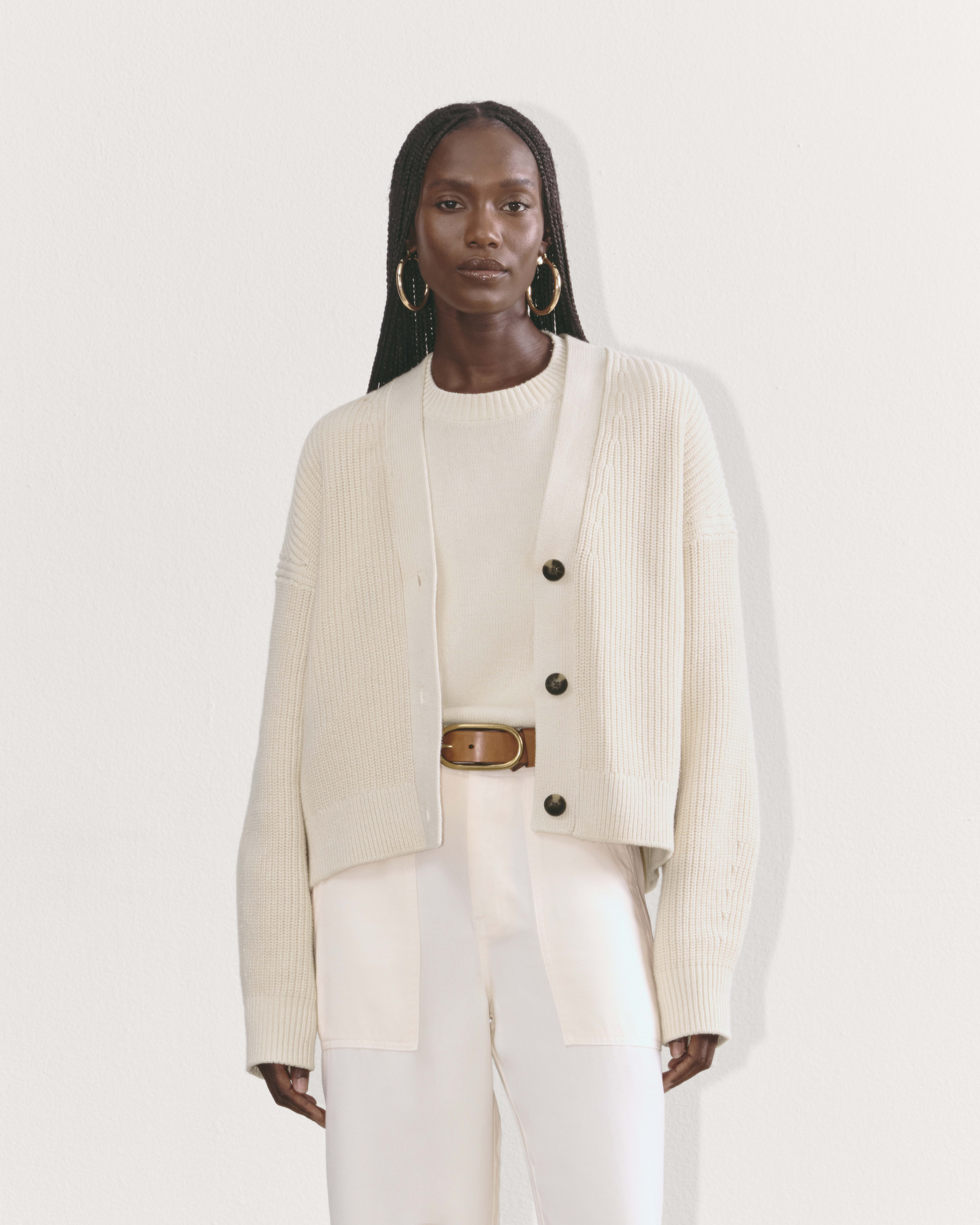White cotton cardigan 2025