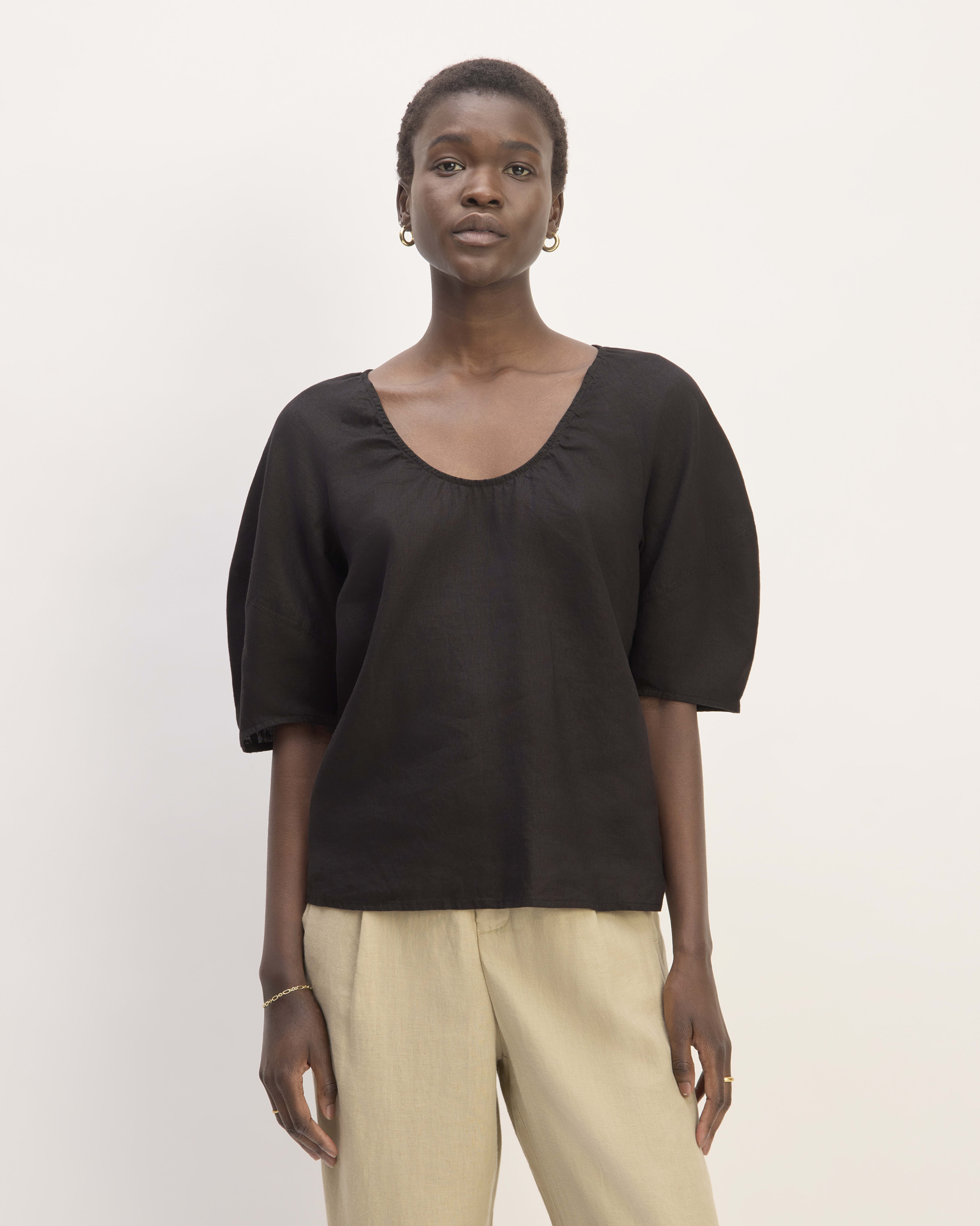 Womens new arrivals black tops