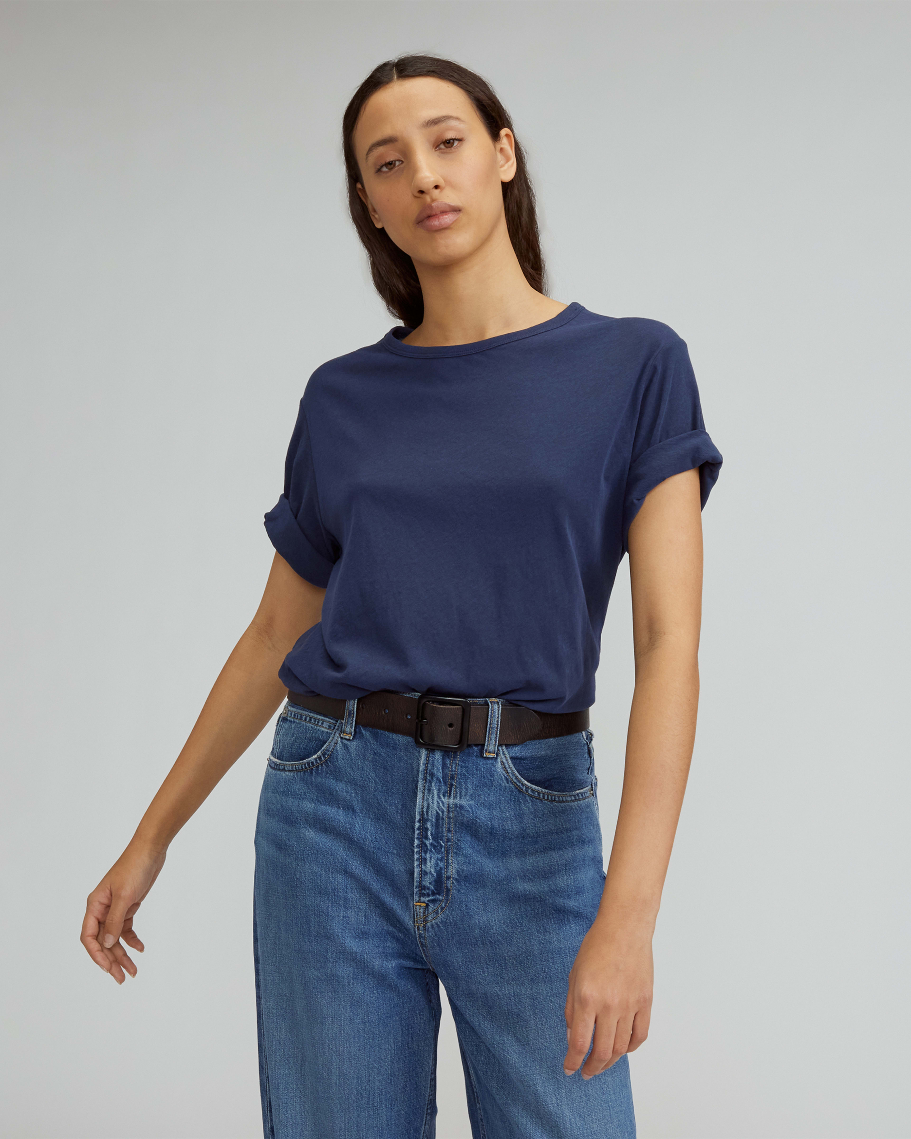 The Air Oversized Crew Tee Navy – Everlane