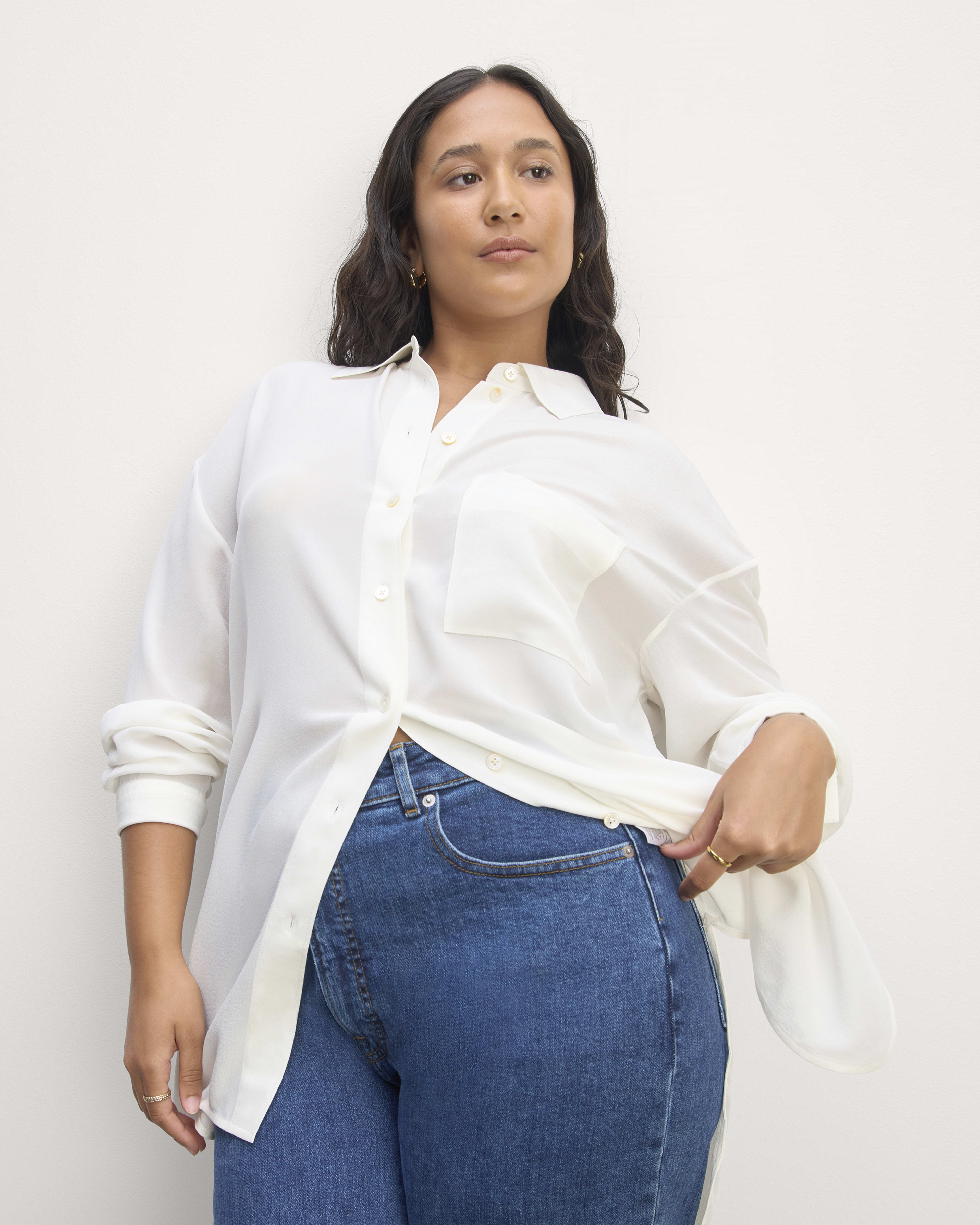 The Boyfriend Shirt in Washable Silk
