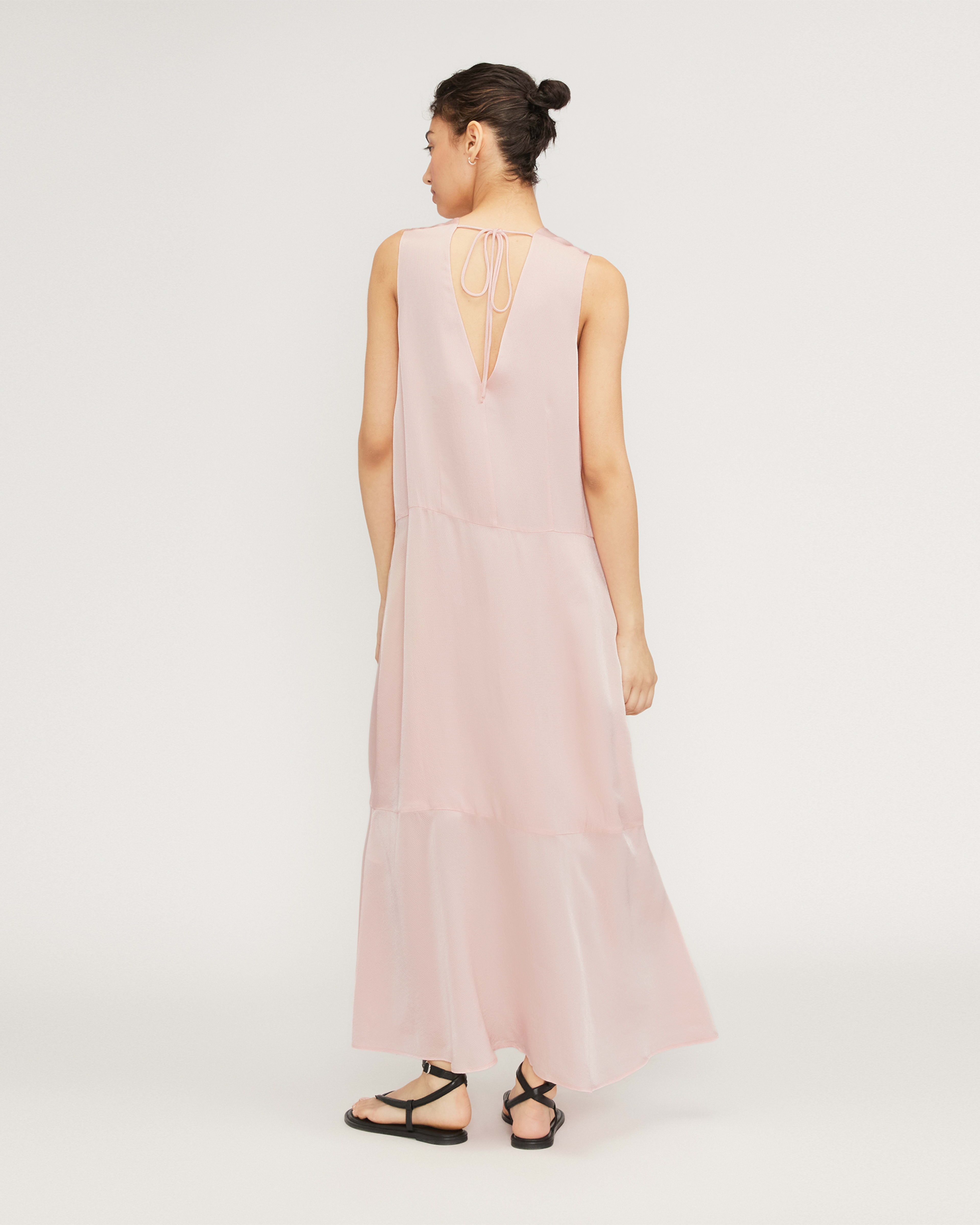 The Satin V-Neck Maxi Dress Petal Pink – Everlane