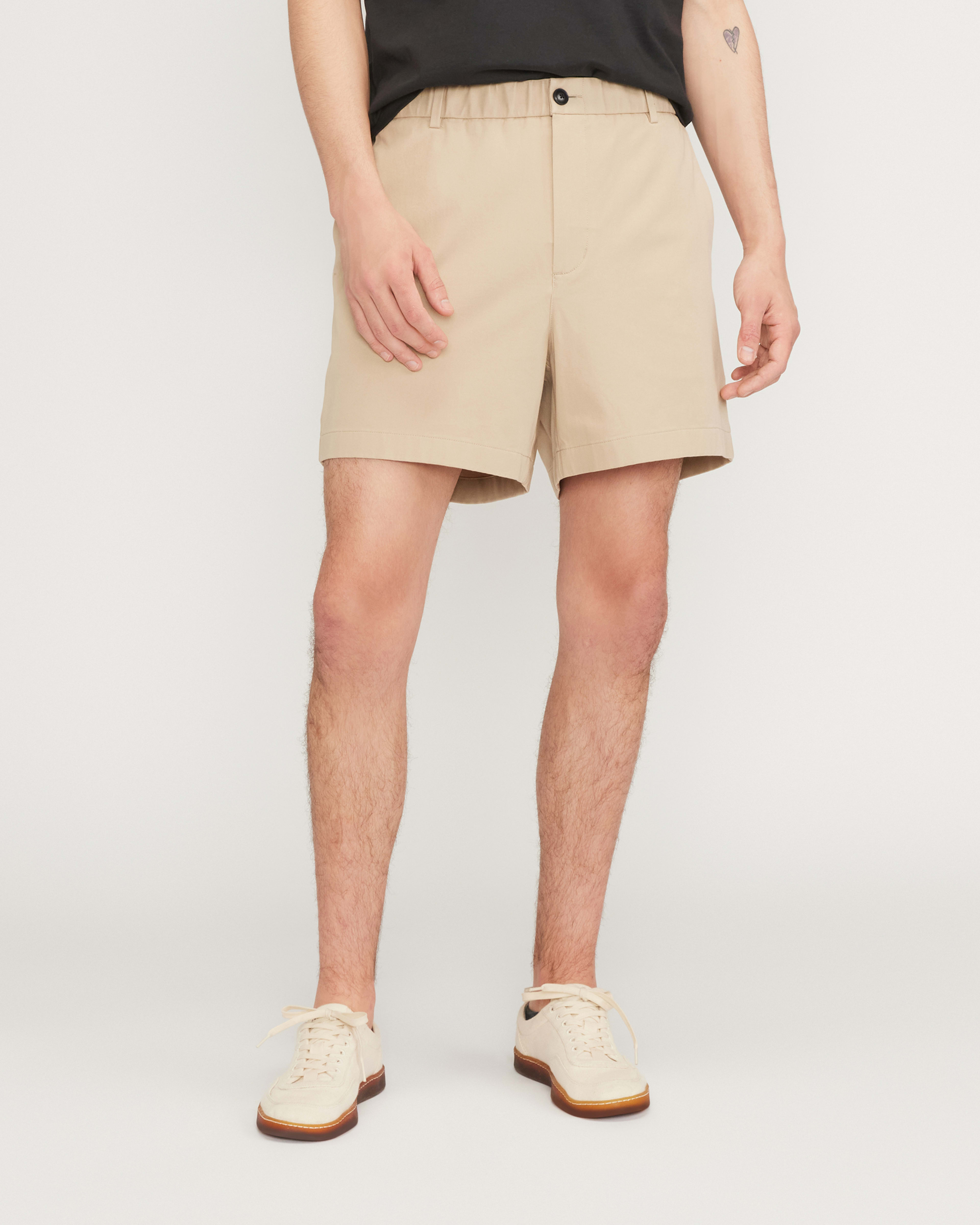The Pull On Performance Chino 5 Short Trench Coat Khaki Everlane