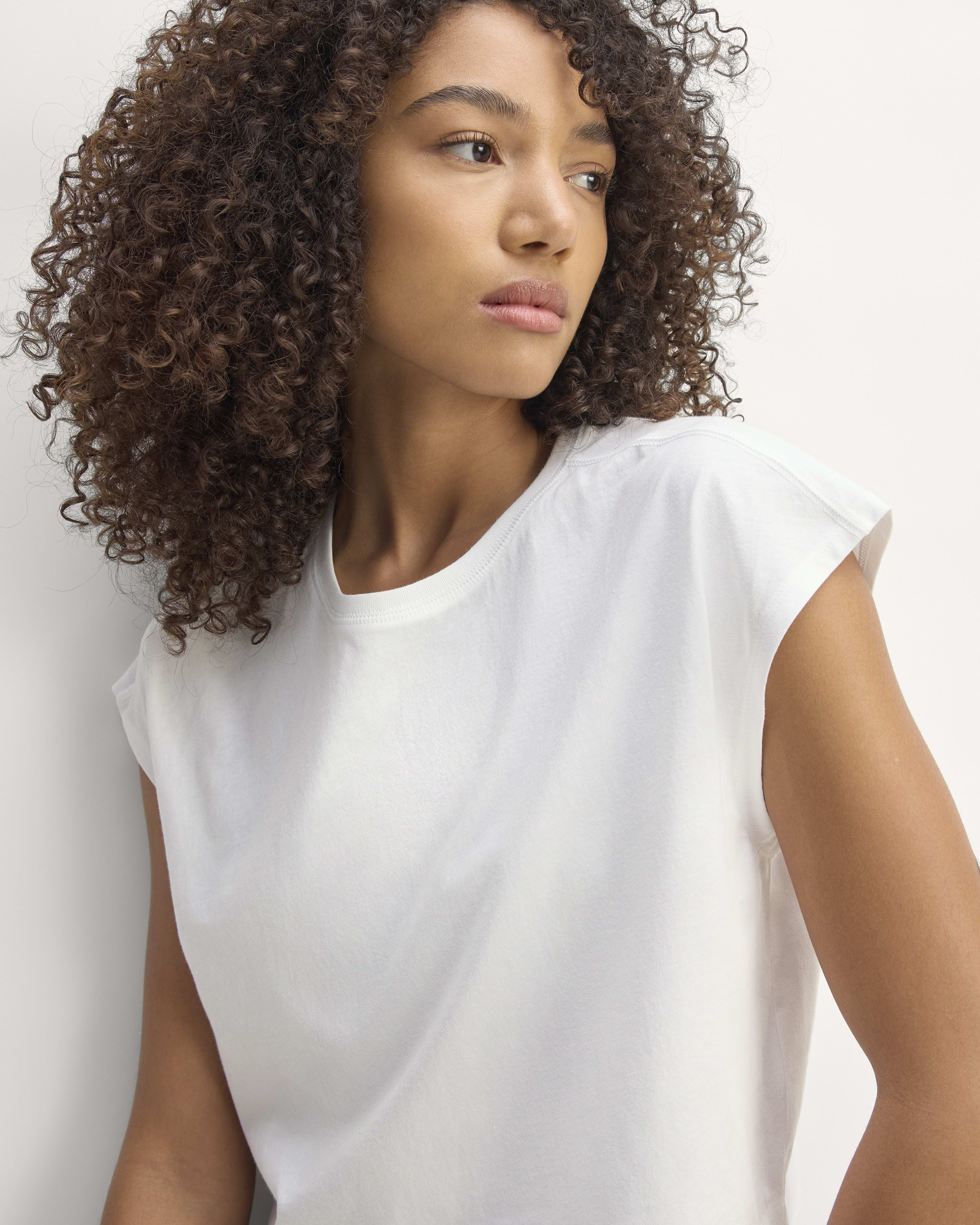 White cropped muscle tee store