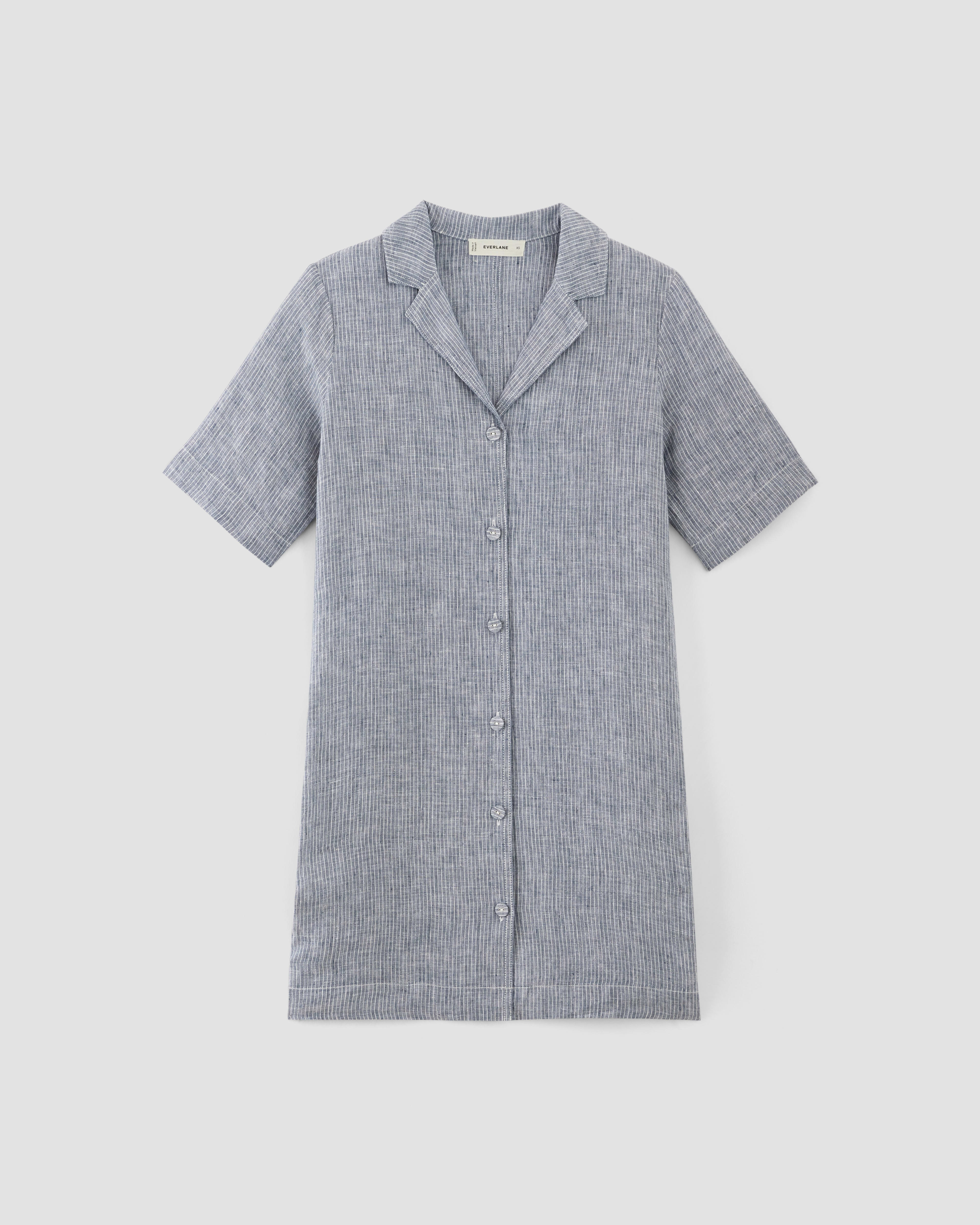 Rel Linen Ss Shirt Dress Navy
