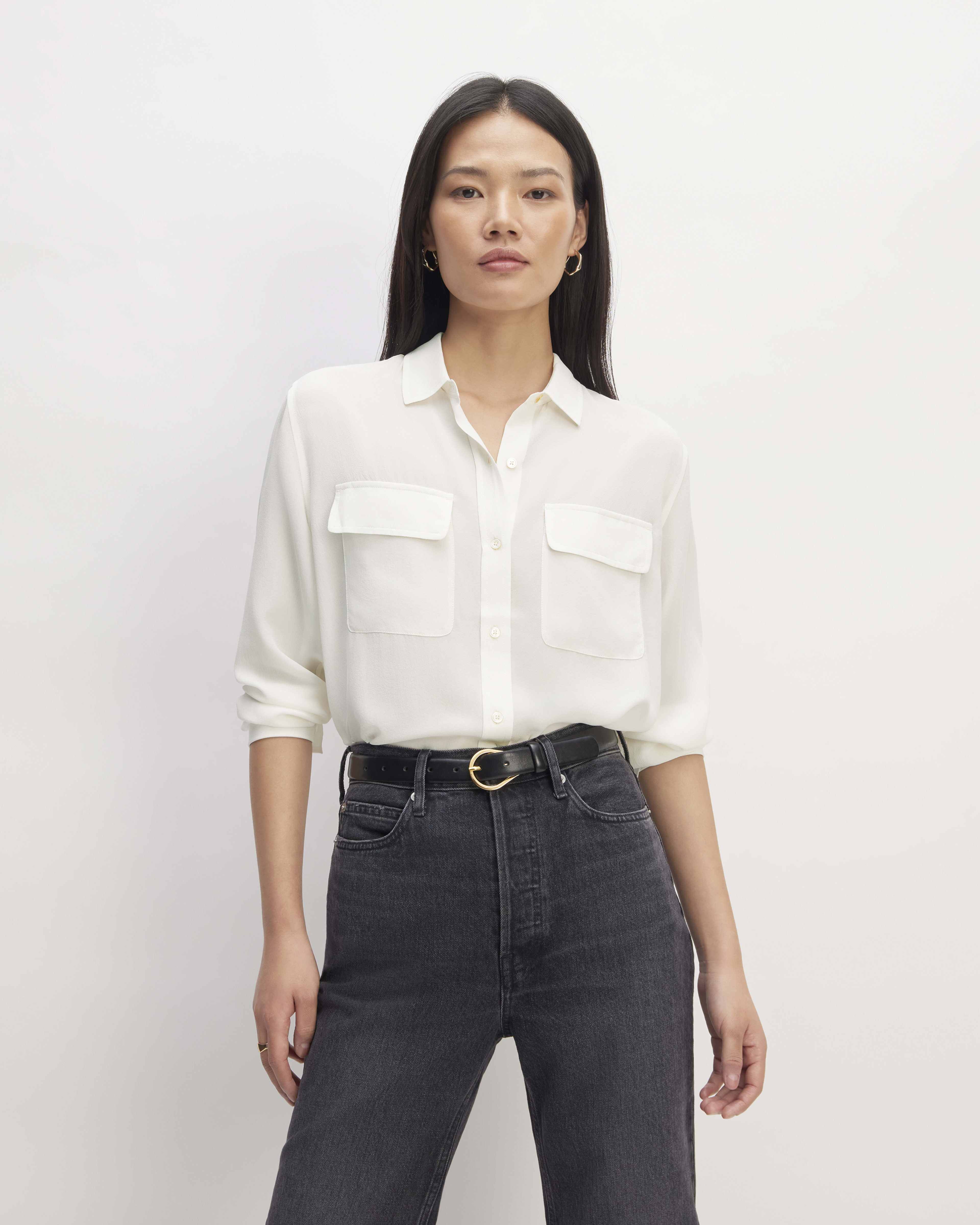Off white button up shirt womens outlet
