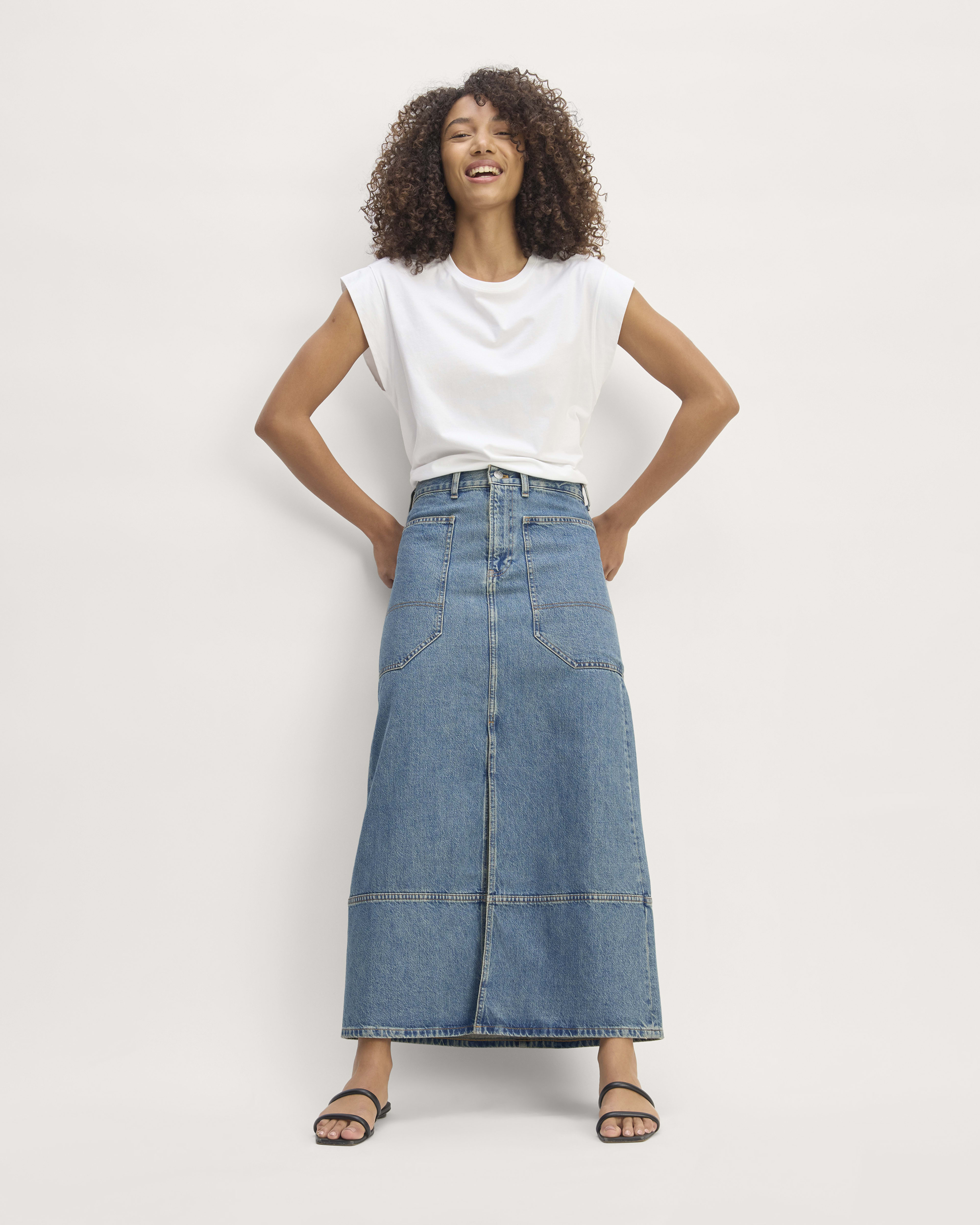 Denim skirt everlane clearance