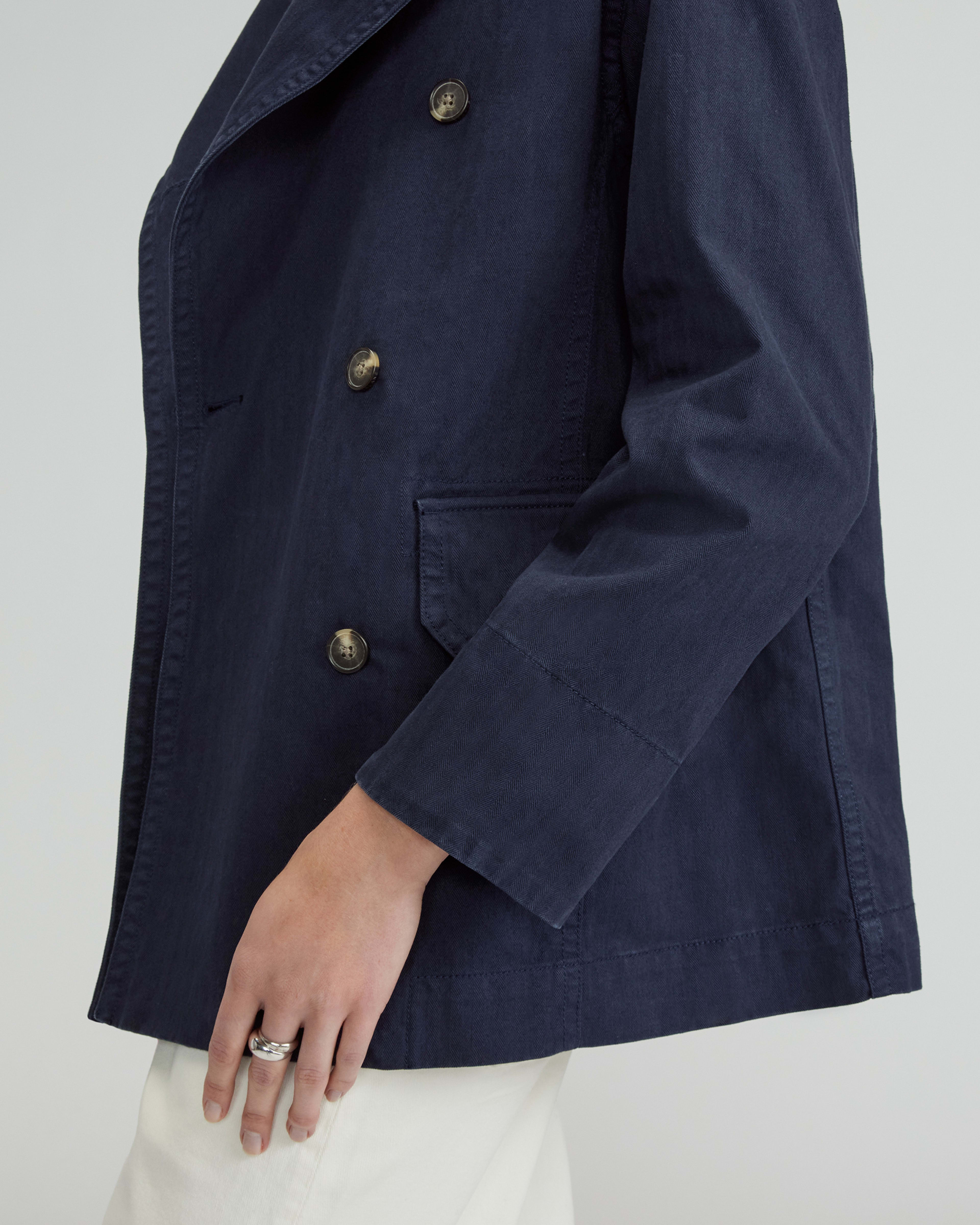 Navy Compton Herringbone Unlined Cooper Jacket