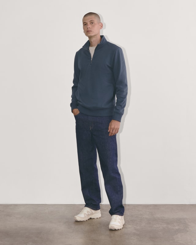 Everlane Off-Duty Quarter-Zip in Midnight Navy