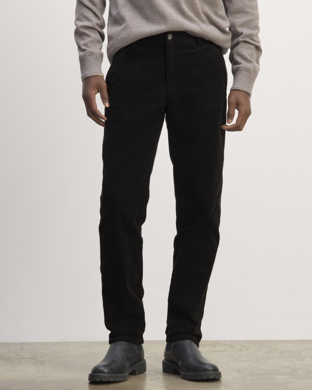 Everlane Straight Pant in Corduroy Black