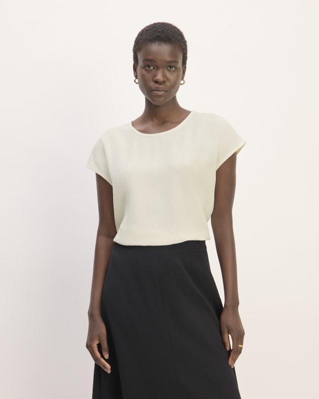 womens mini jacquard stripe top bone