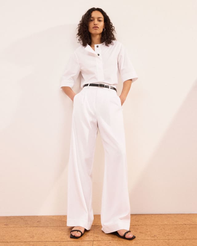 womens way high drape pant white