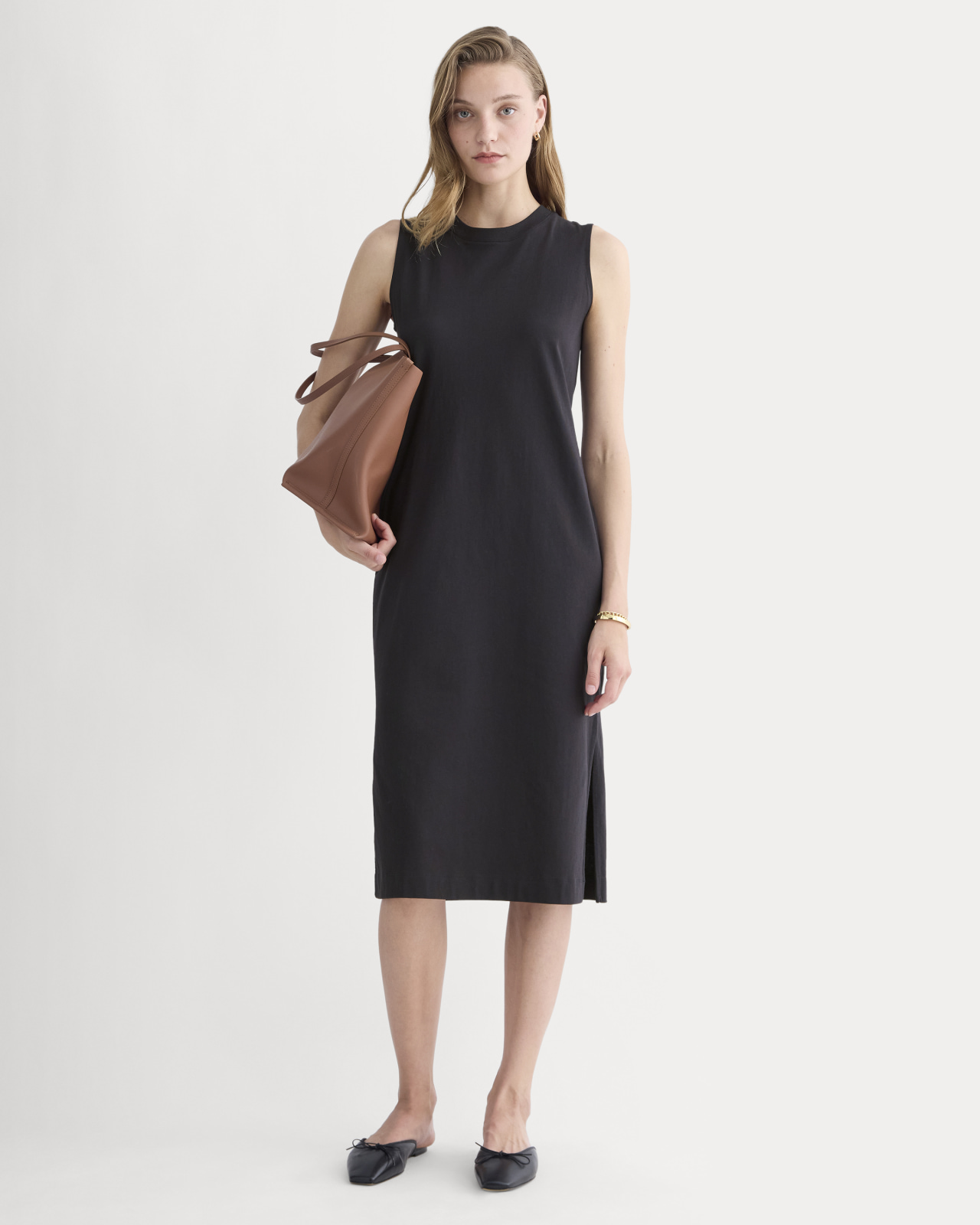 womens organic cotton weekend tank dress black